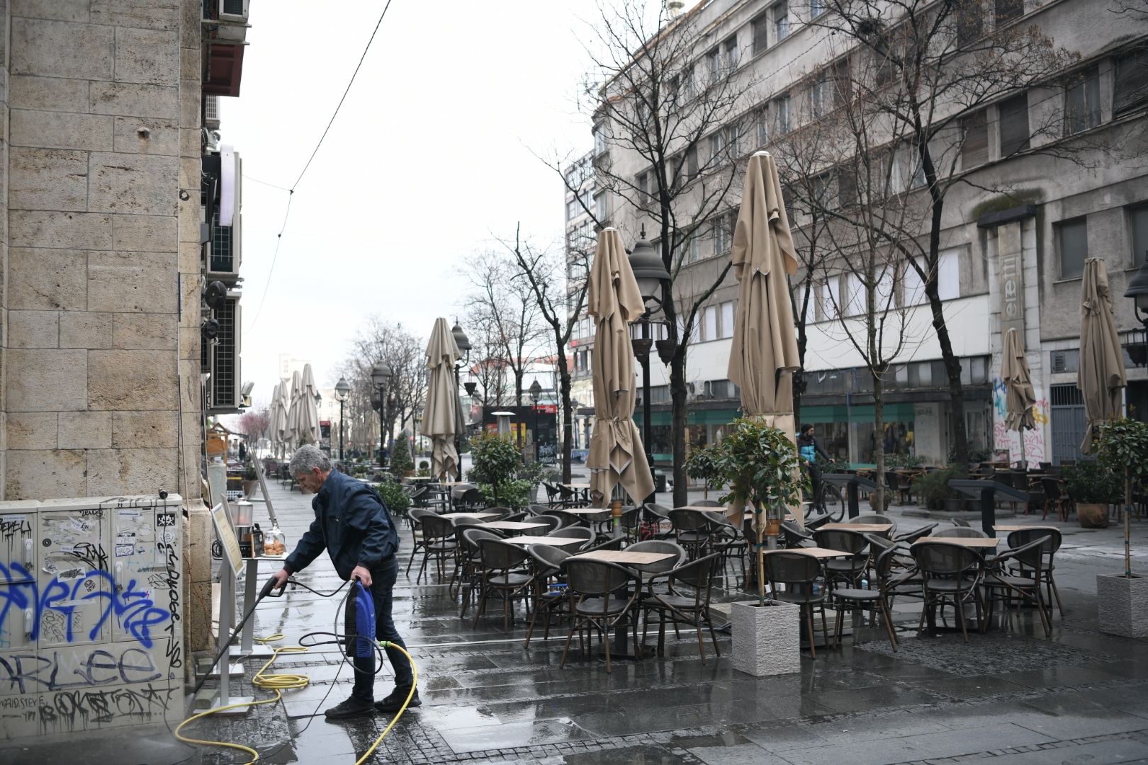 Beograd, 13.03.2021. Pust grad, prazne ulice, zatvorene prodavnice, koronavirus zatvaranje, zatvoreni kafići, grad duhova Foto: Dragan Mujan/Nova.rs