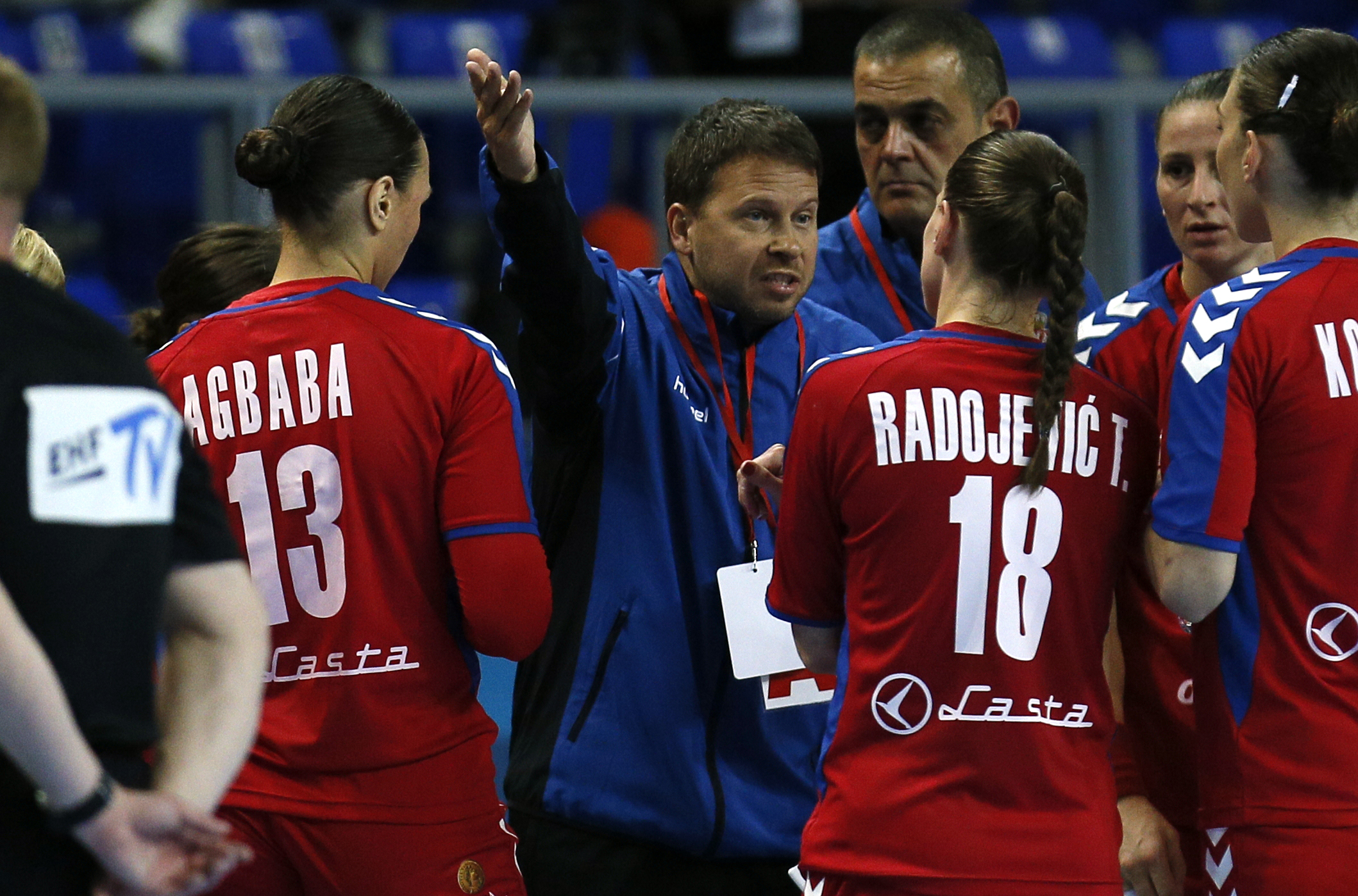Jelena Agbaba Tamara Radojevic Uros Bregar Srbija - Turska, zene, rukomet, kvalifikacije za evropsko prvenstvo 6.10.2021. Zrenjanin Srbija  foto: Pedja Milosavljevic/STARSPORT