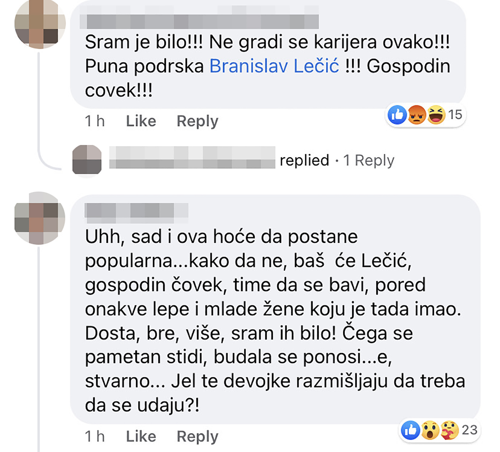 Branislav Lečić, komentari Foto: Društvene mreže