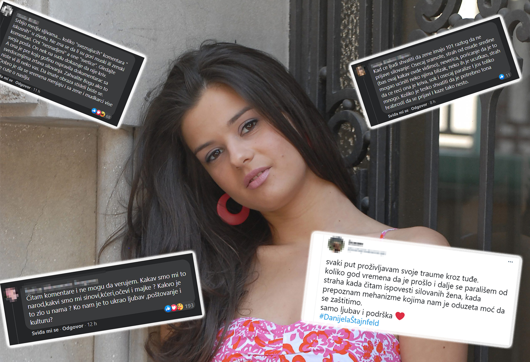 Danijela Štajnfeld a oko nje ovi komentari blurovani