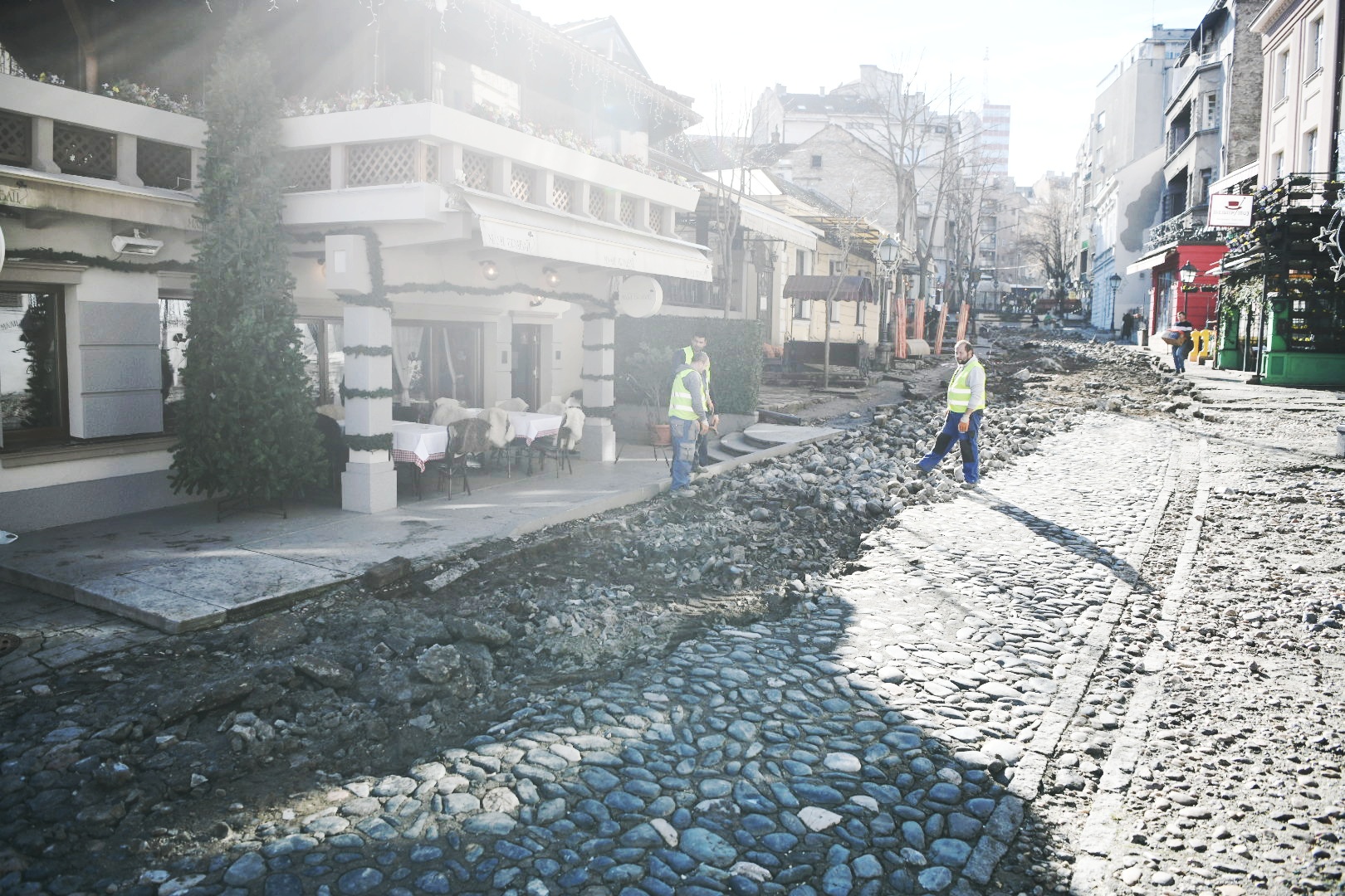 Beograd 30. januar 2021. Skadarksa ulica, Skadalija, rekonstrukcija, radovi, raskopana ulica Foto:Vesna Lalić/Nova.rs