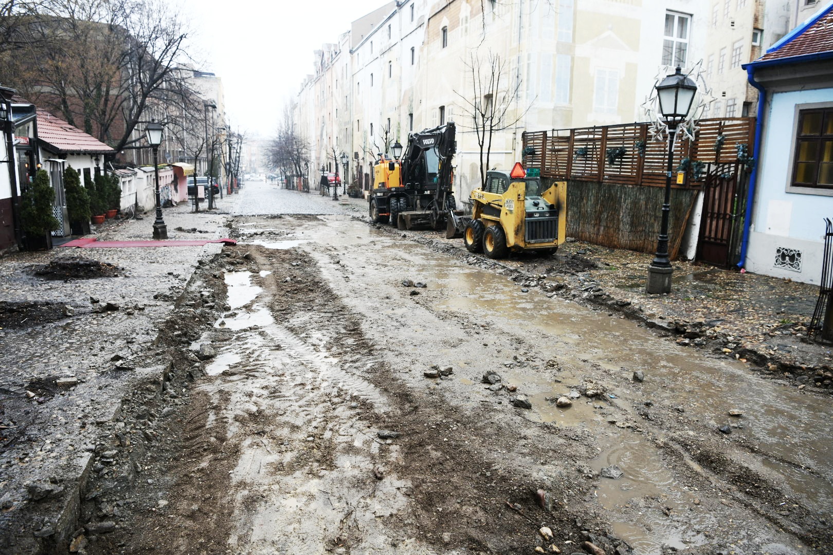 Beograd 31. januar 2021. Skadarska ulica, Skadarlija, rekonstrukcija, radovi, raskopana ulica Foto:Vesna Lalić/Nova.rs
