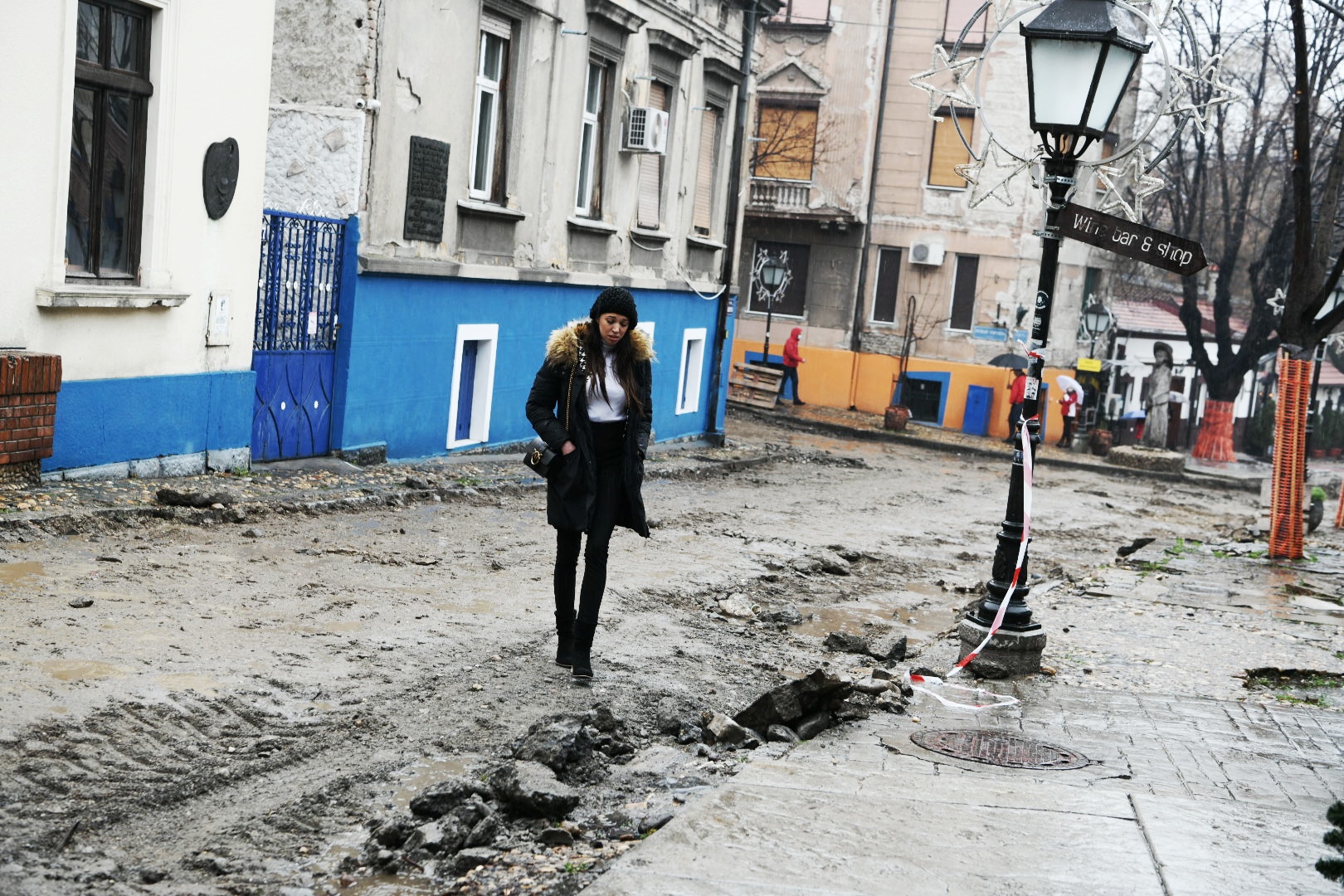 Beograd 31. januar 2021. Skadarska ulica, Skadarlija, rekonstrukcija, radovi, raskopana ulica Foto:Vesna Lalić/Nova.rs