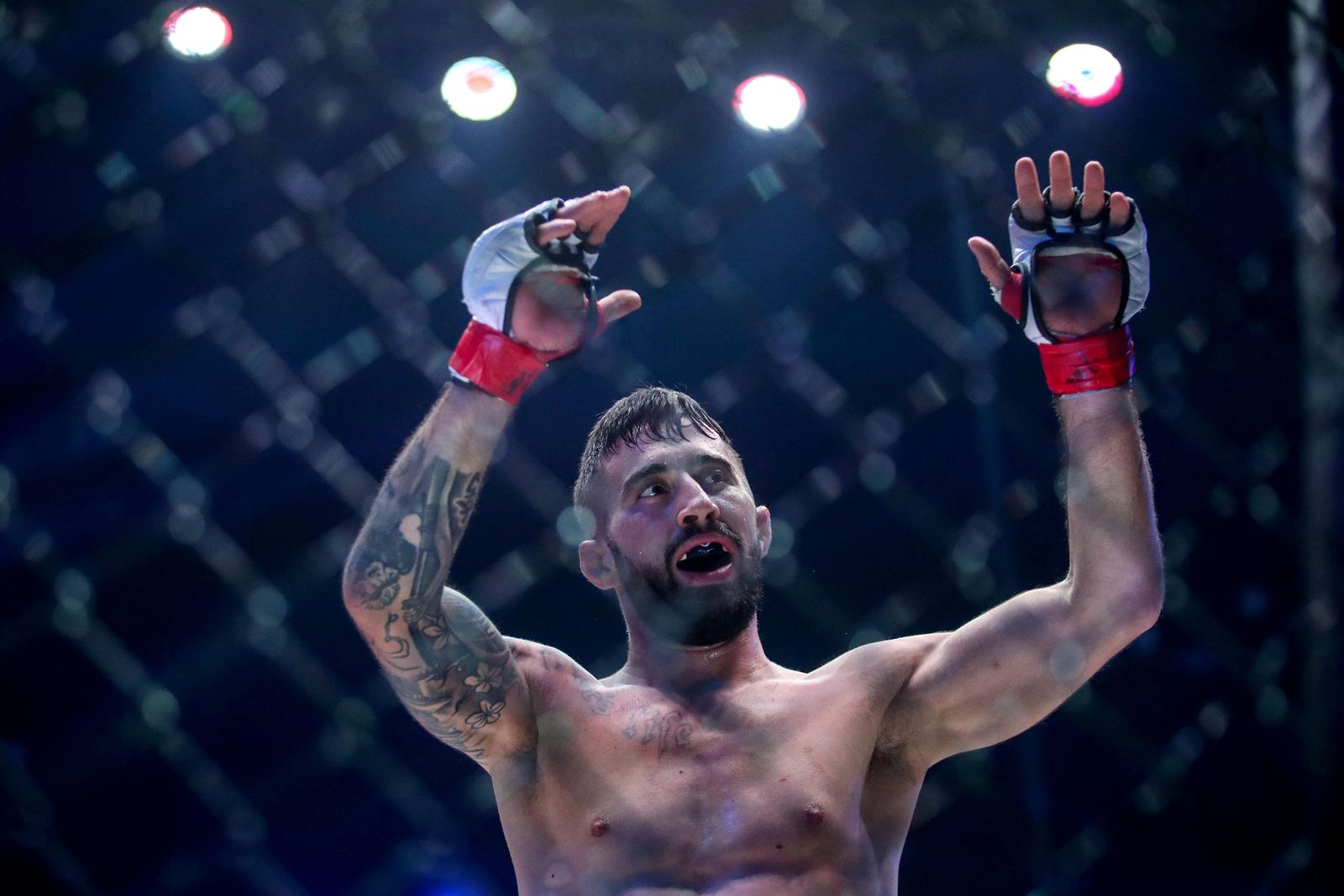 09.11.2019., Zagreb - Borilacki spektakl KSW 51 u Areni Zagreb. Borba do 65kg, Filip Pejic (Hrvatska) - Daniel Carvalho Torres (Spanjolska). Photo: Igor Kralj/PIXSELL