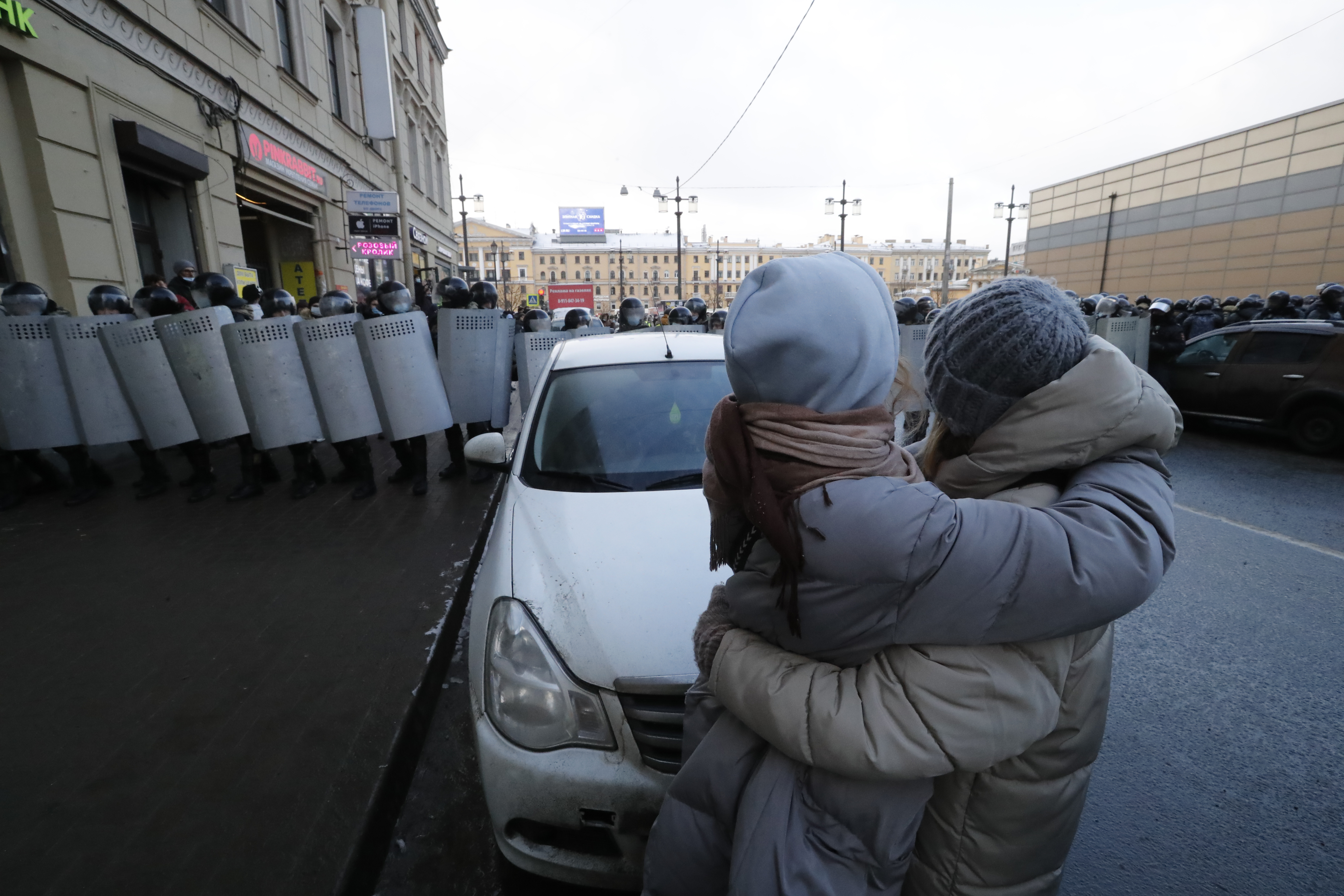 Protests in support of Navalny in Russia rusija navaljni