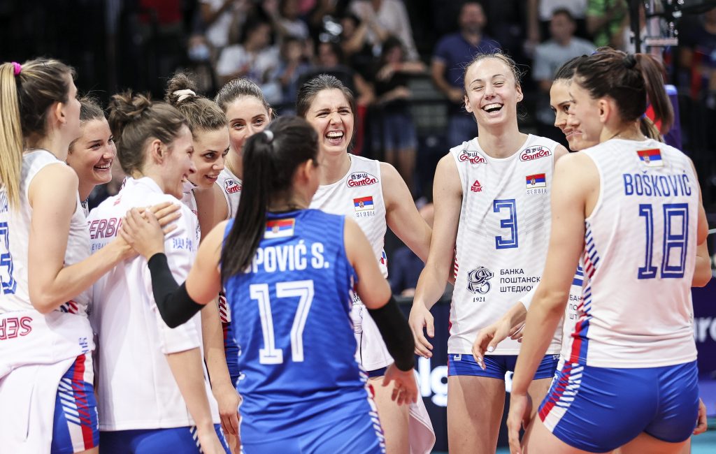 Sara Caric Tijana Boskovic Silvija Popovic tim Srbija team of Serbia ilustracija illustration 
Evropsko Prvenstvo u odbojci za zene Eurovolley 2021-Serbia v France
Beograd, 21.08.2021.
foto: Srdjan Stevanovic/Starsport.rs ©