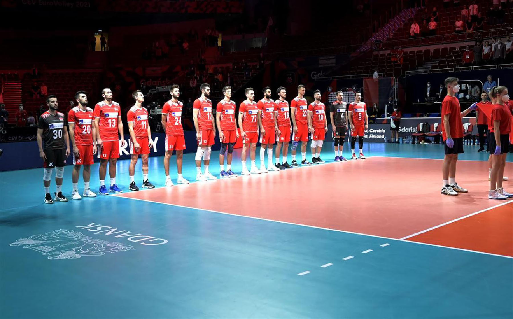Mesto: Gdanjsk
Datum: Sun Sep 12 21:06:42 CEST 2021
Dogadjaj: SPORT/ODBOJKA - meč Srbija - Turska u osmini finala Evropskog prvenstva 
Ličnosti:  
Izvor: FoNet/CEV