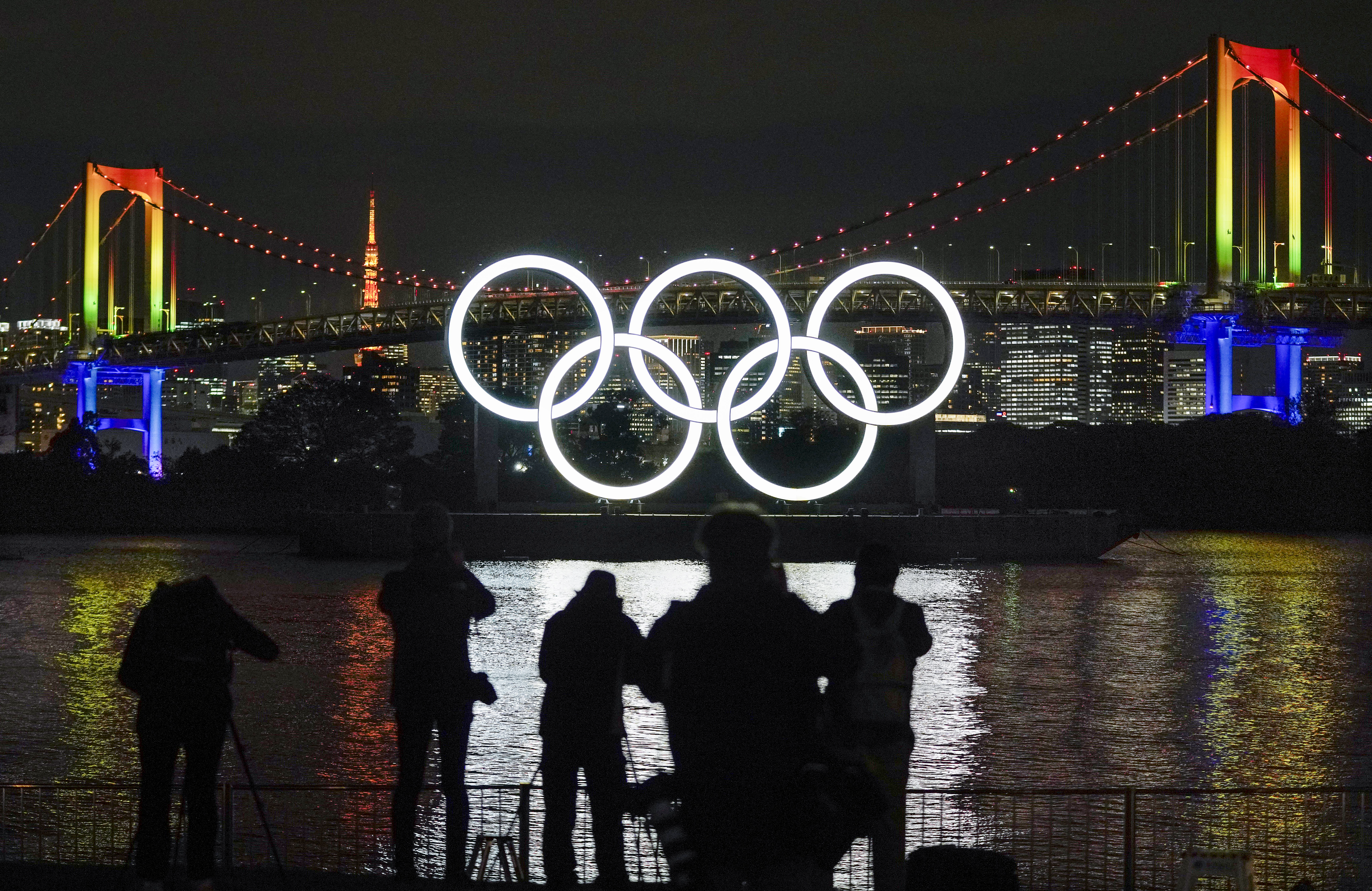 The Olympic rings monument reinstalled