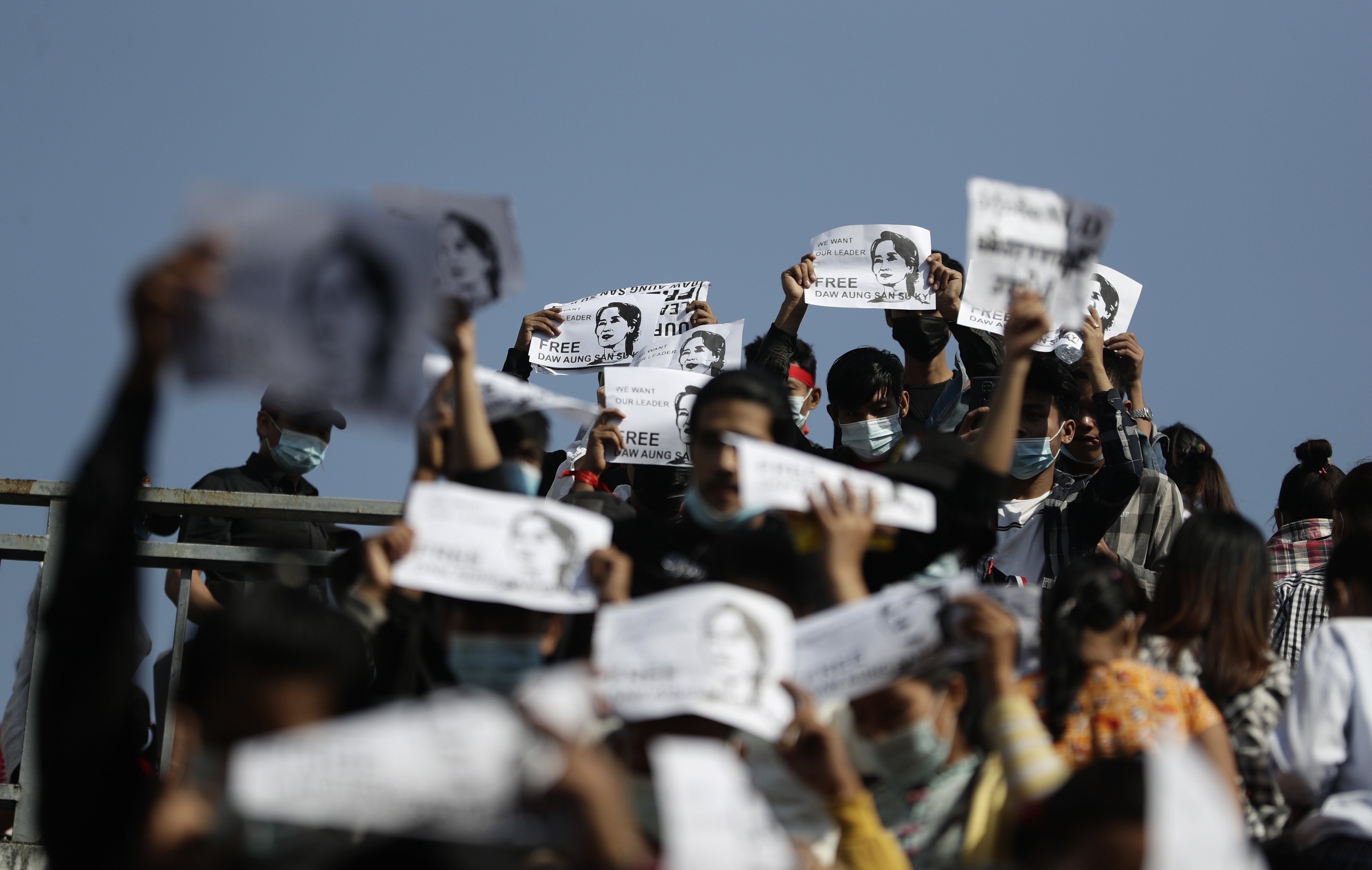 Protests against military coup, in Yangon
