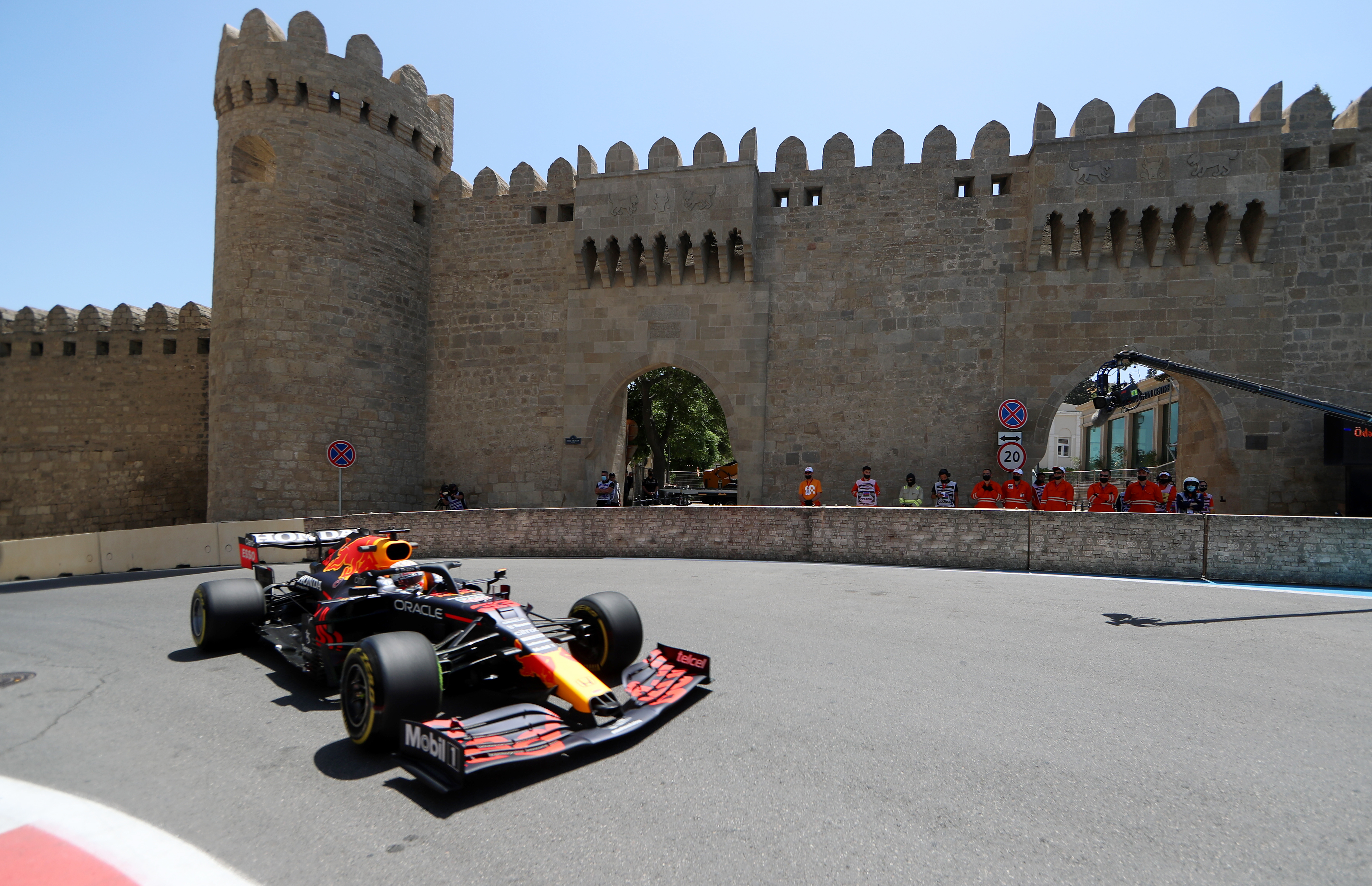 epa09247011 Dutch driver Max Verstappen of Red Bull Racing in action during the first free practise for the Formula One Grand Prix of Azerbaijan in Baku, Azerbaijan, 04 June 2021.  EPA-EFE/TOLGA BOZOGLU