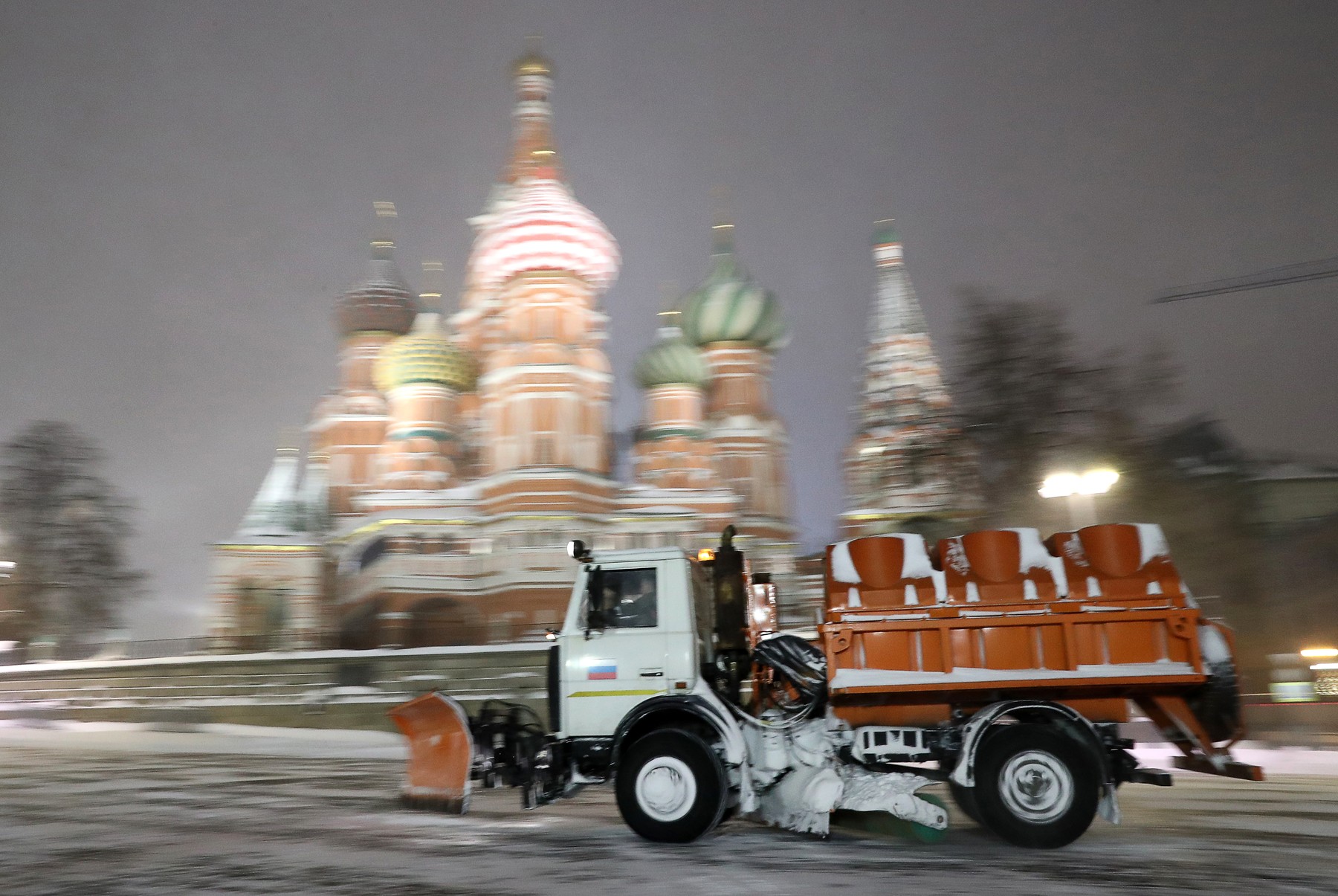 Snowfall hits Moscow