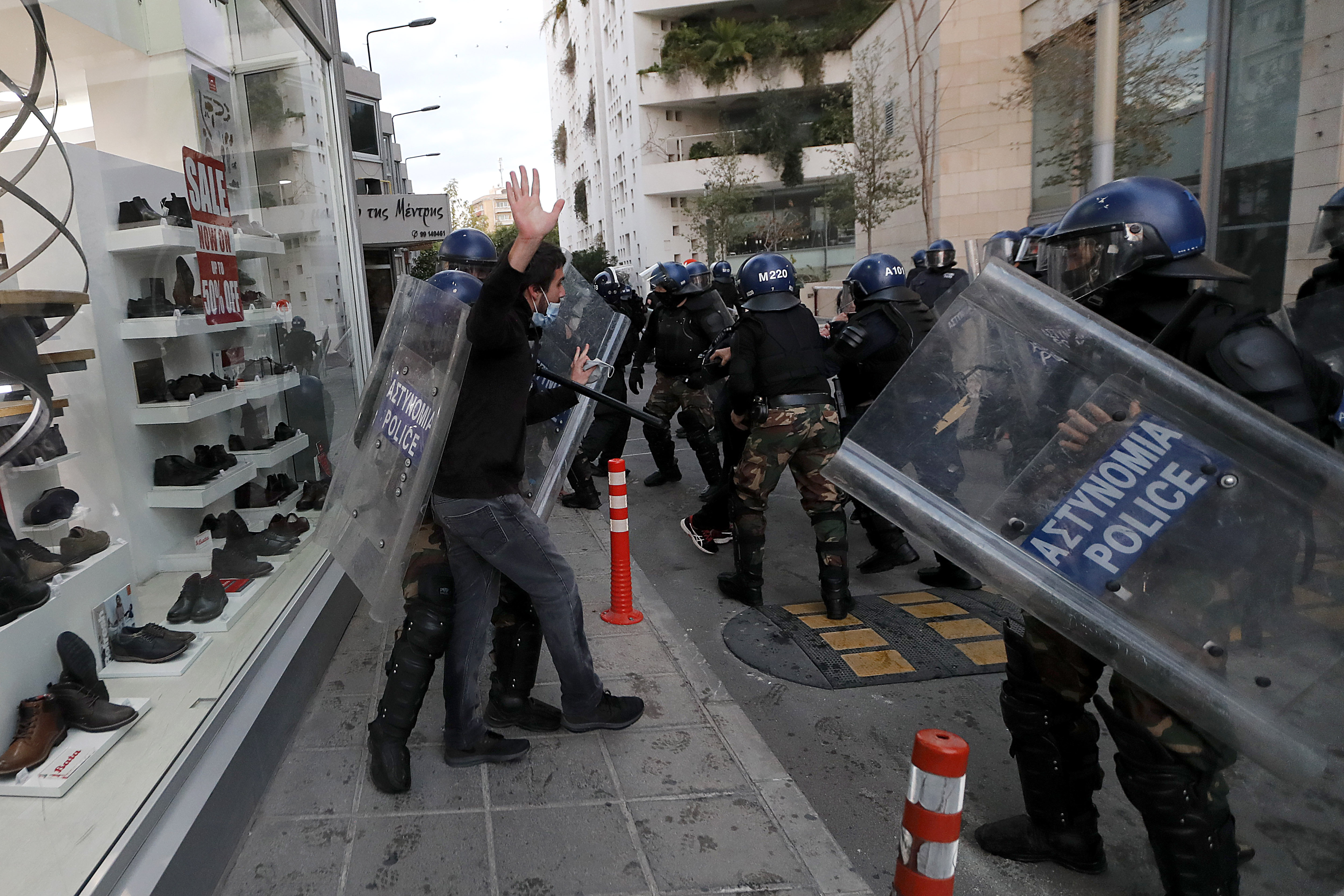 Virus Outbreak Cyprus Protest