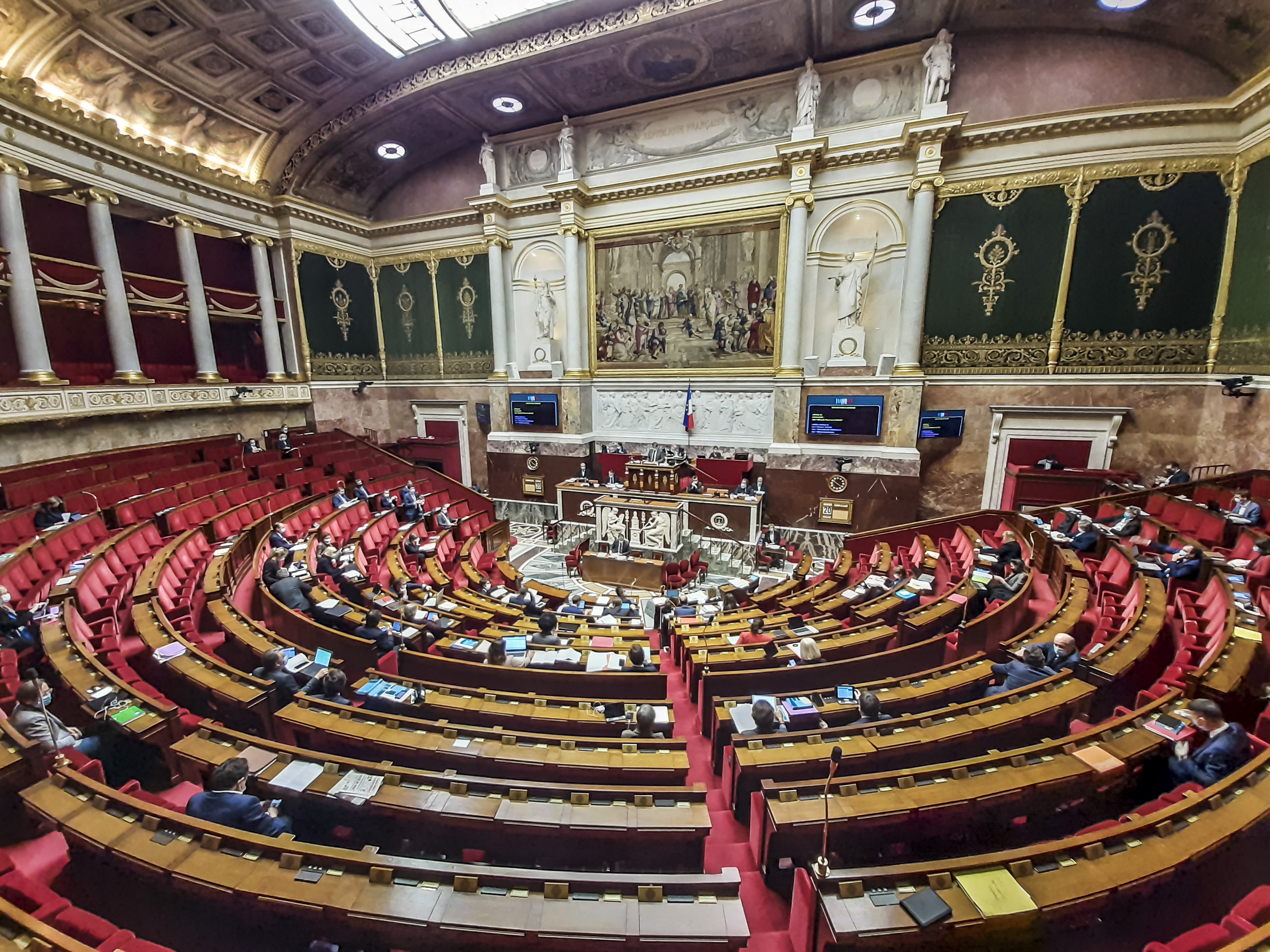 Global security legislation presented to the French Parliament in Paris