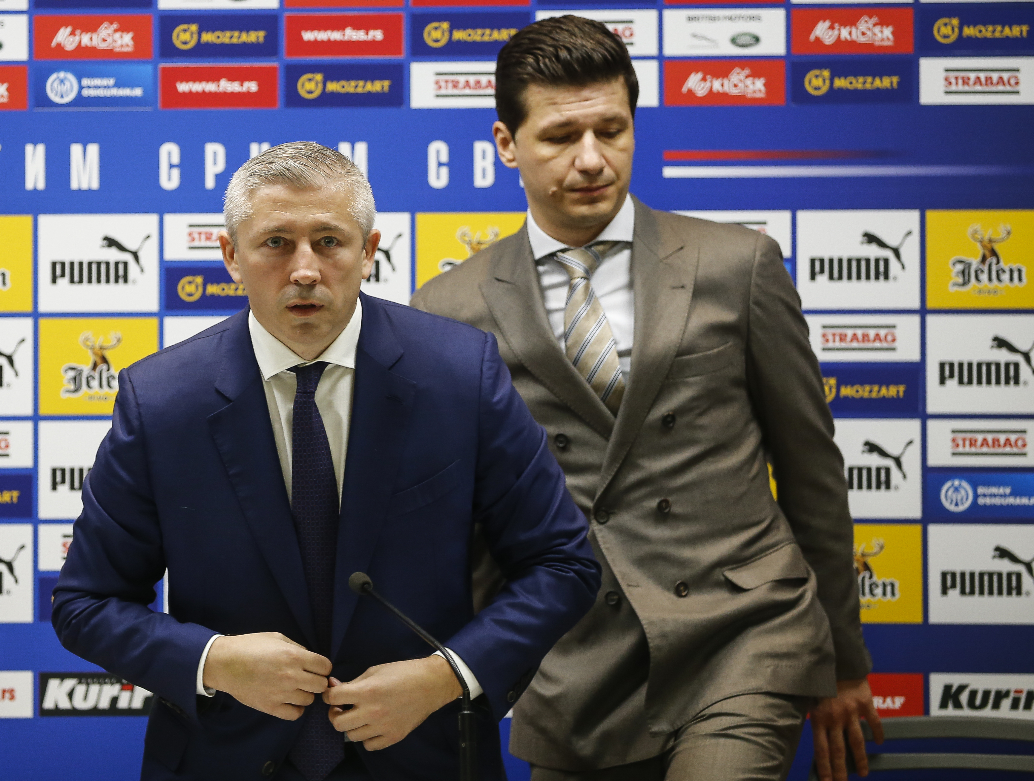 Fudbal-Fudbalski Savez Srbije-Slavisa Kokeza Press Conference 
Slavisa Kokeza and Marko Pantelic (R)
Stara Pazova, 06.09.2019.
foto: Srdjan Stevanovic/Starsportphoto ©