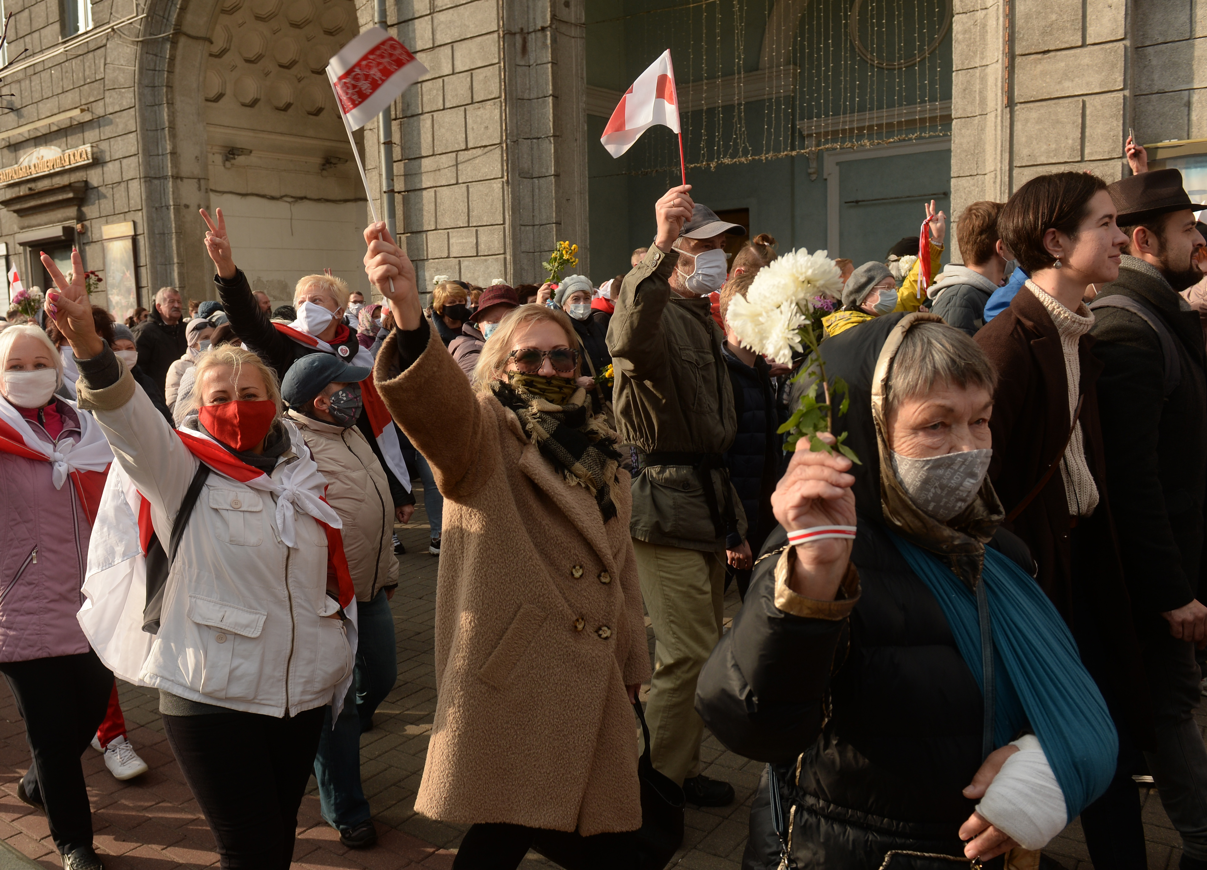 Pensioner's and students' protest in Minsk