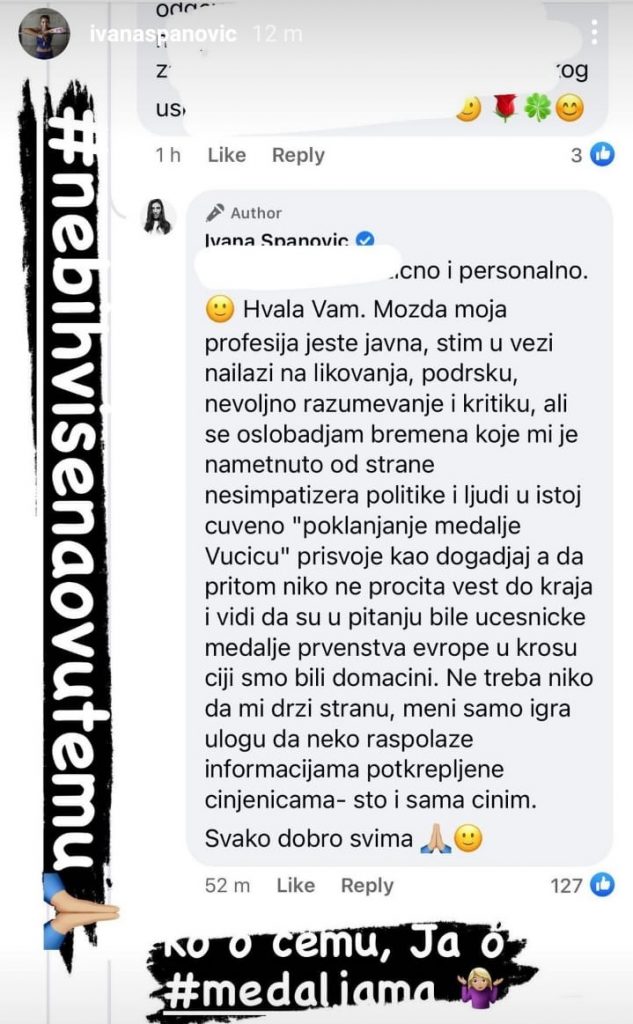 Foto: Printskrin instagram/ivana spanovic