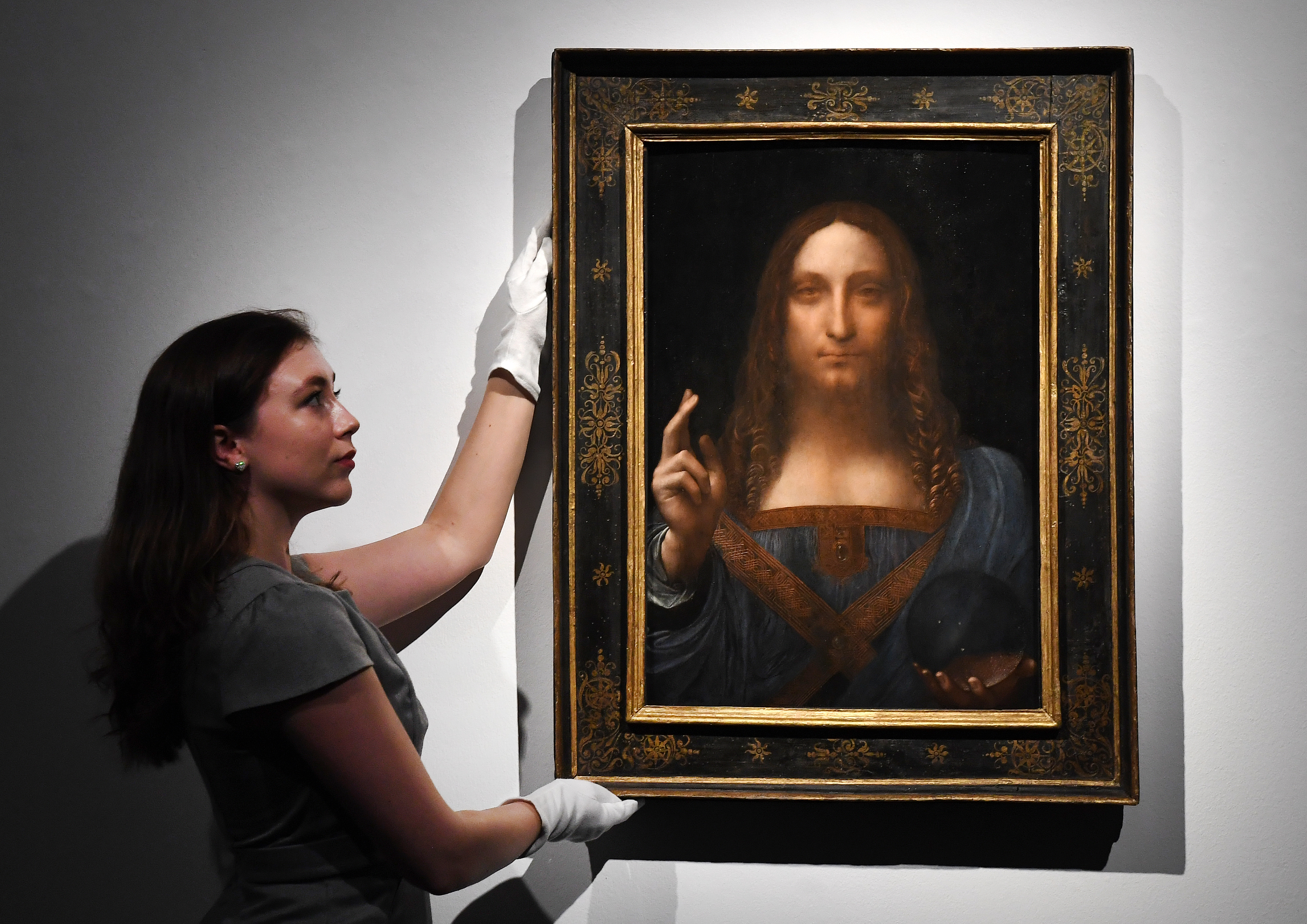 Salvator Mundi on auction at Christie's in London