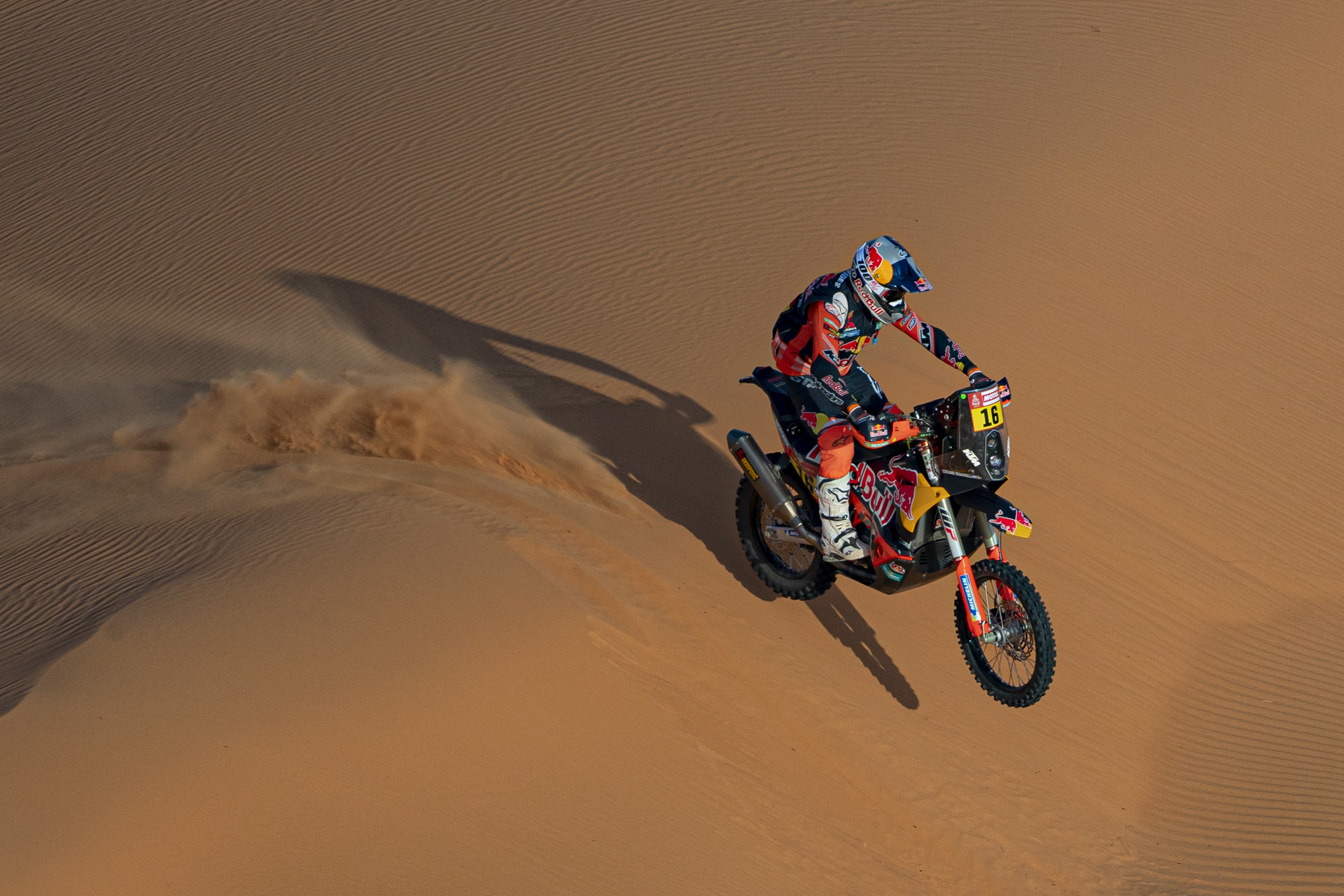 epa08118075 Luciano Benavides of Argentina in action during stage six of the Rally Dakar 2020 between Al-Hai and Ryadh in Saudi Arabia, 10 January 2020.  EPA-EFE/ANDRE PAIN
