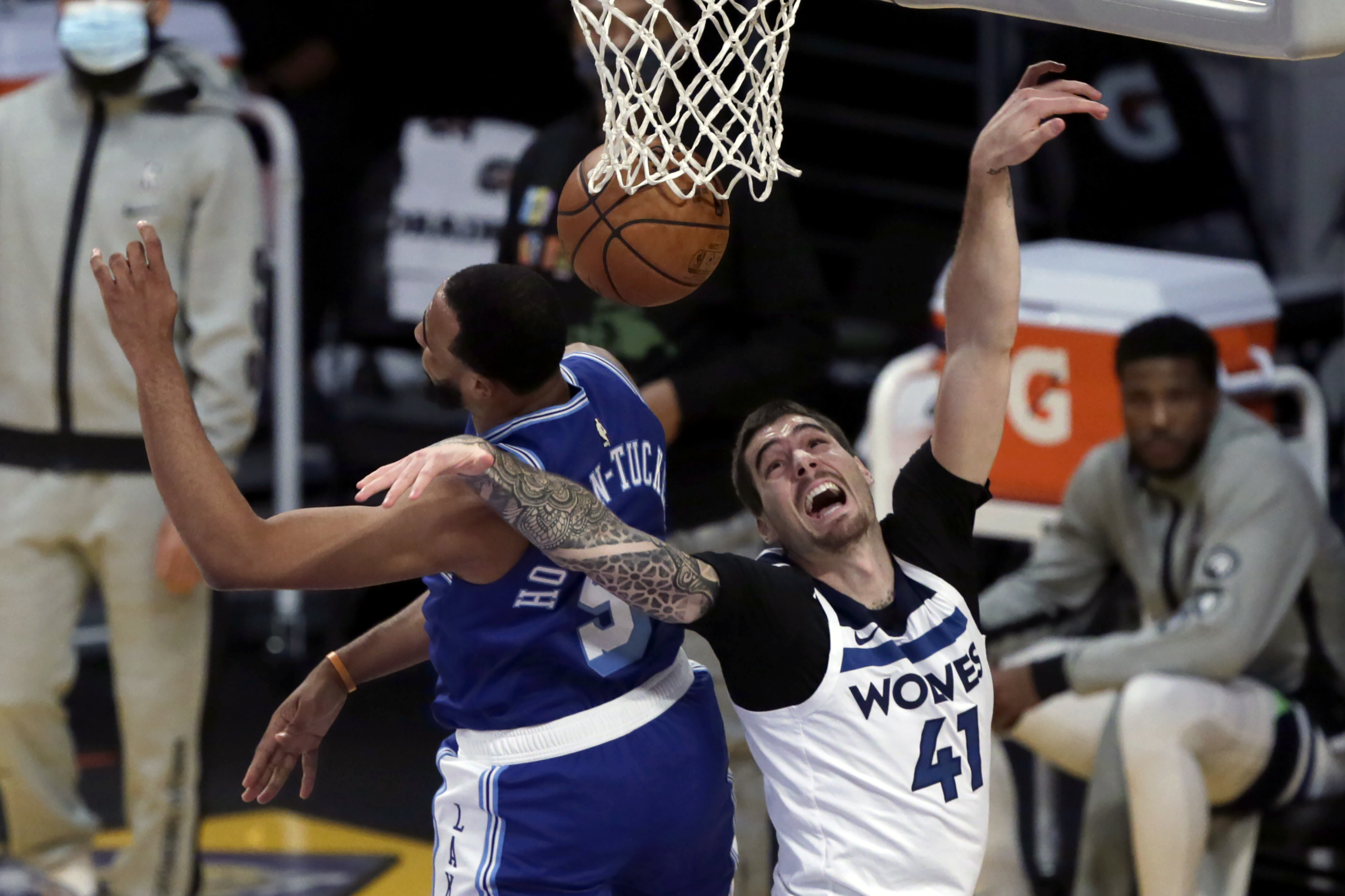 Minnesota Timberwolves at the Los Angeles Lakers
