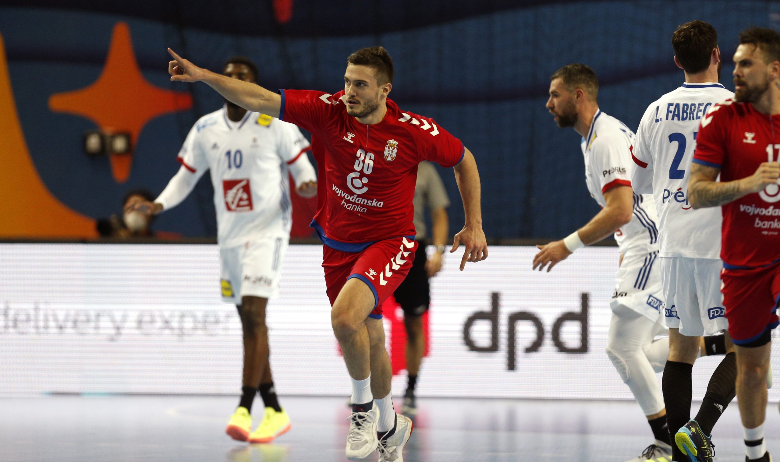 Milos Orbovic handball match between Serbia and France in Zrenjanin, Serbia on Jan. 5, 2021. Serbia won 27-24. photo: Pedja Milosavljevic / STARSPORT
