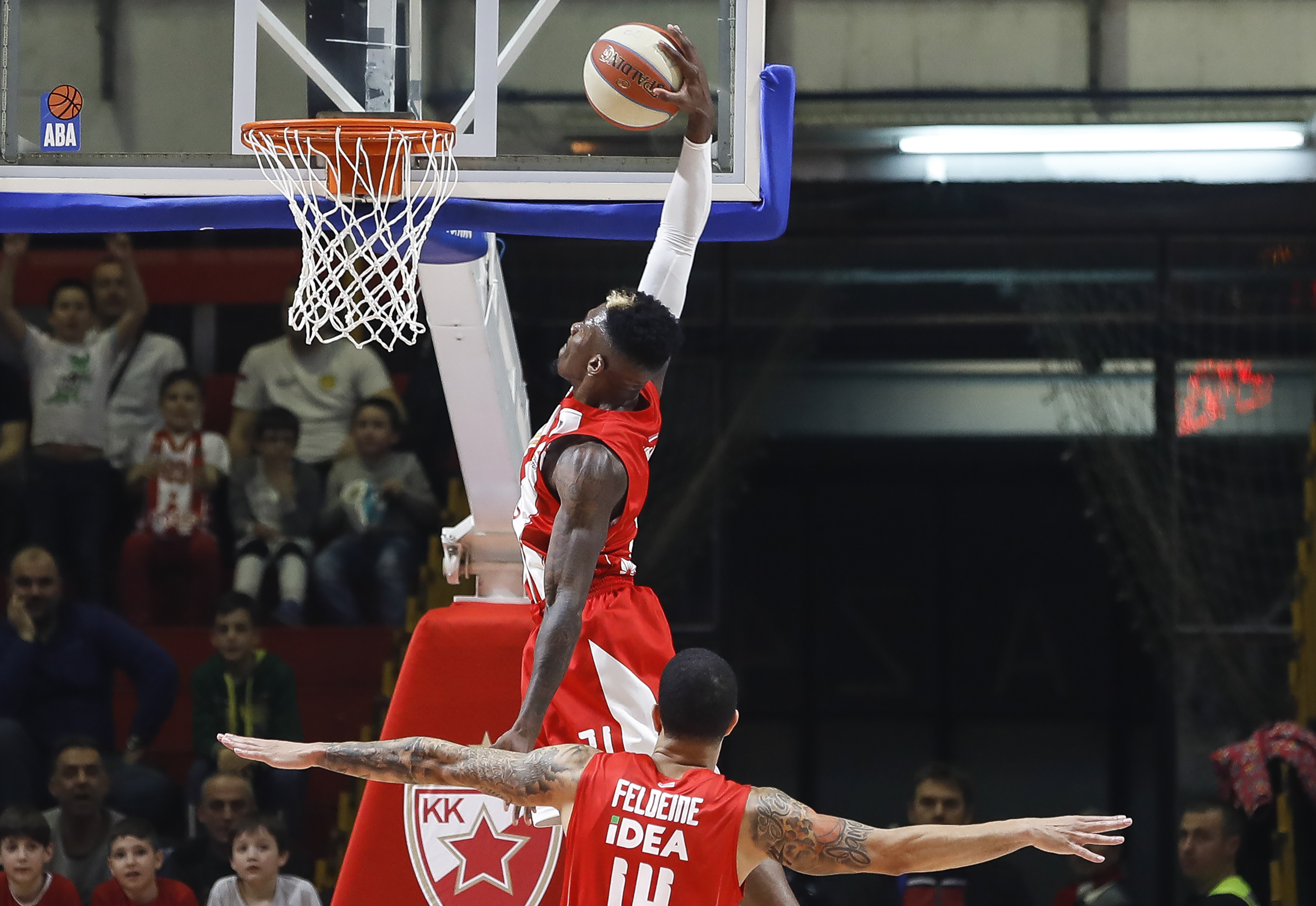 Kosarka-Play Off Semifinal Match One ABA League season 2017-2018
Crvena Zvezda v Mornar (Bar)
Dylan Ennis (L) and James Feldeine
Beograd, 18.03.2018.
foto: Srdjan Stevanovic/Starsportphoto ©