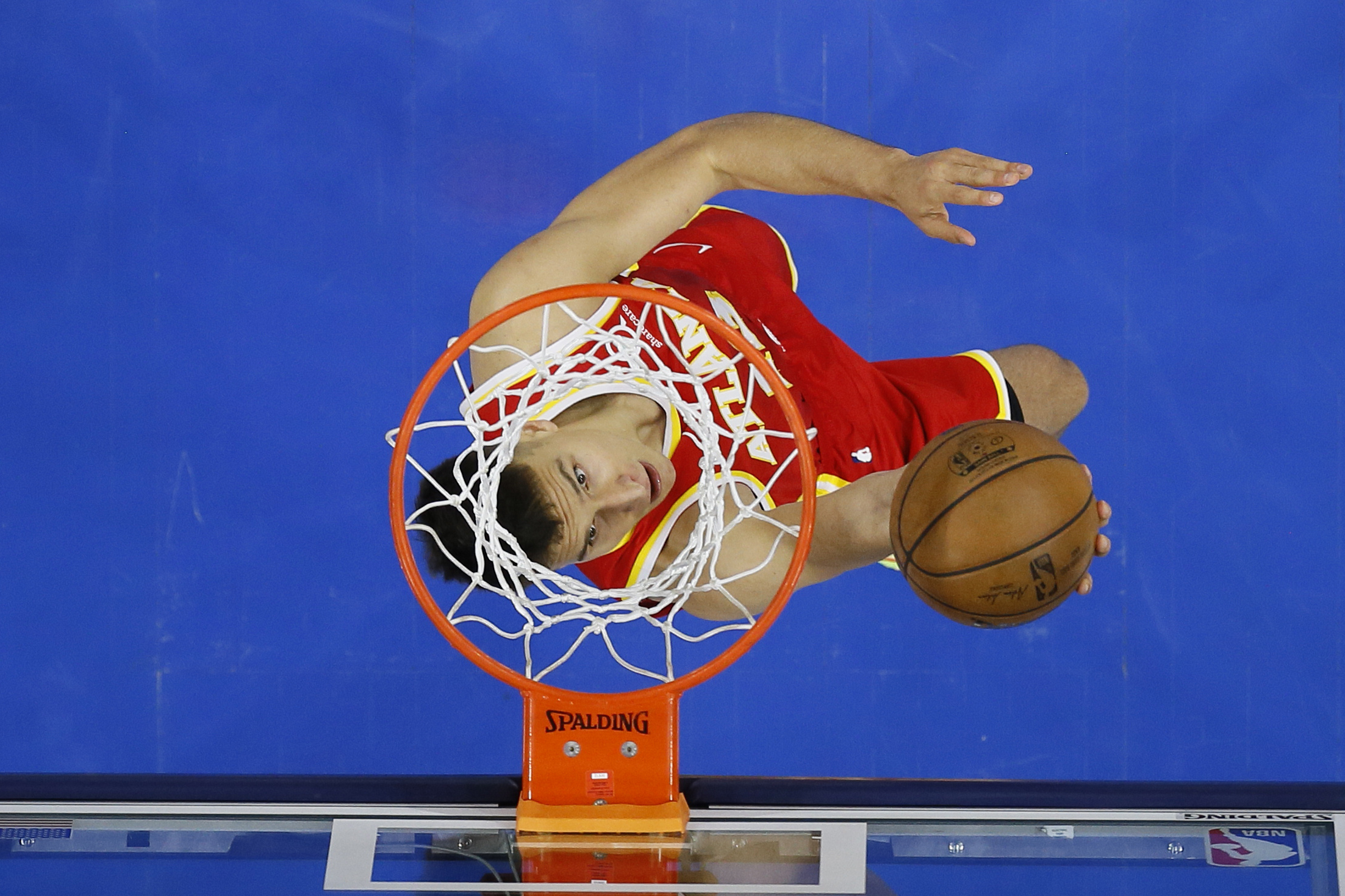 Atlanta Hawks' Bogdan Bogdanovic goes up for a shot during the second half of Game 2 in a second-round NBA basketball playoff series against the Philadelphia 76ers, Tuesday, June 8, 2021, in Philadelphia. (AP Photo/Matt Slocum)