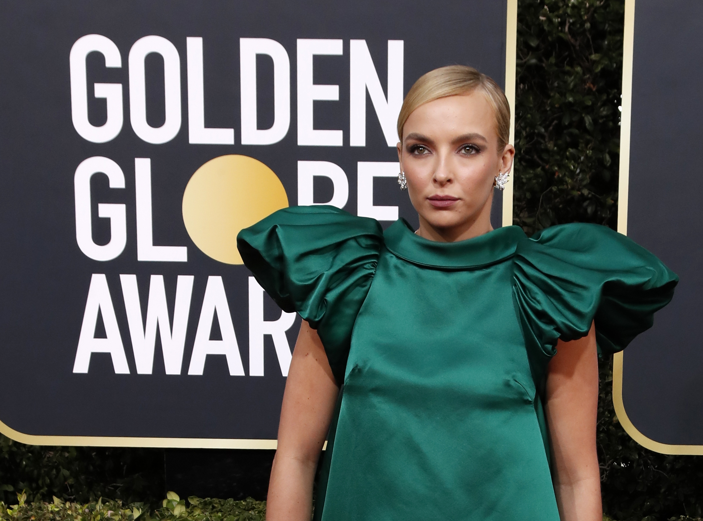 epa08105970 Jodie Comer arrives for the 77th annual Golden Globe Awards ceremony at the Beverly Hilton Hotel, in Beverly Hills, California, USA, 05 January 2020.  EPA-EFE/NINA PROMMER