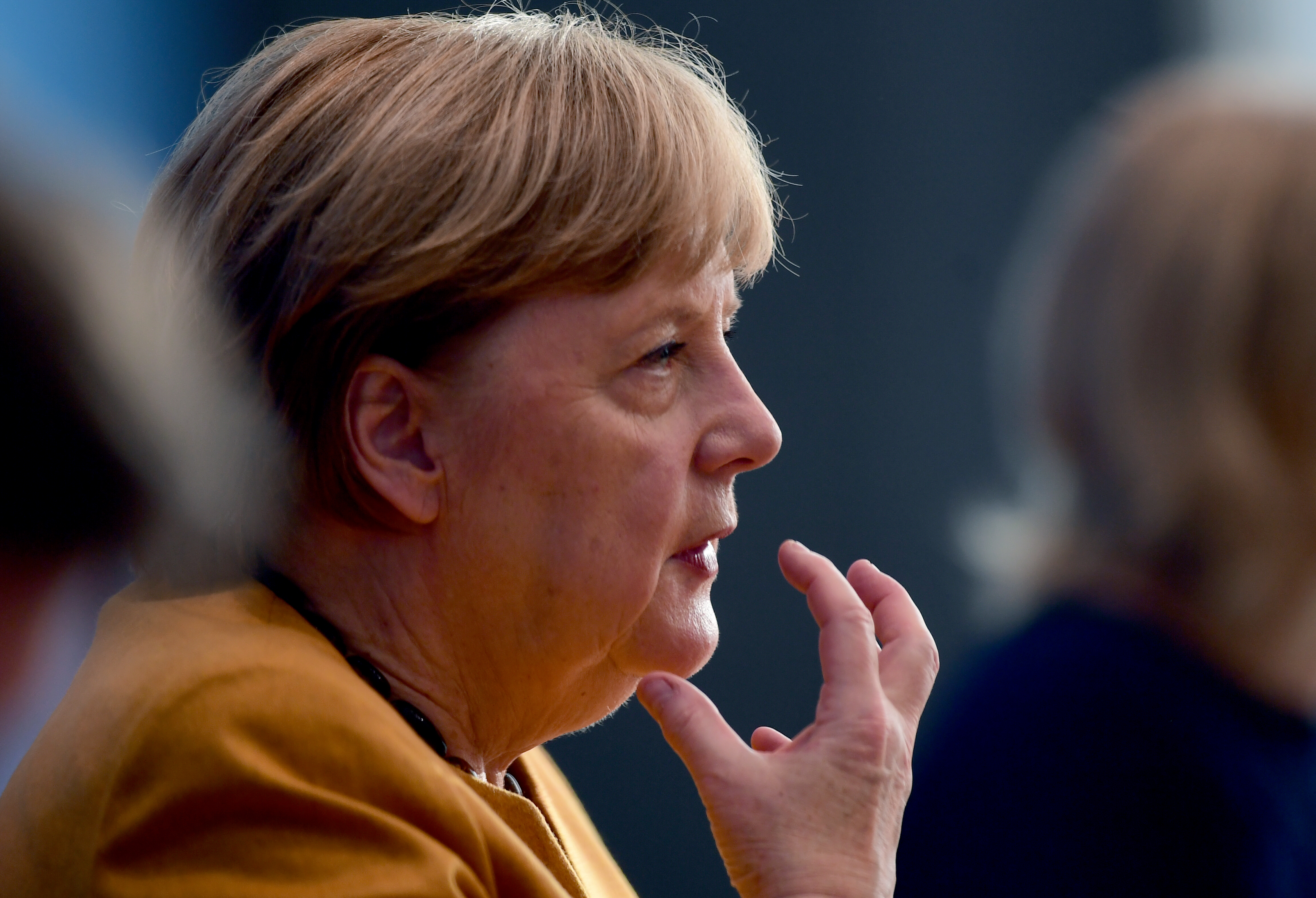 Presser Chancellor Merkel after a meeting of the Corona Cabinet