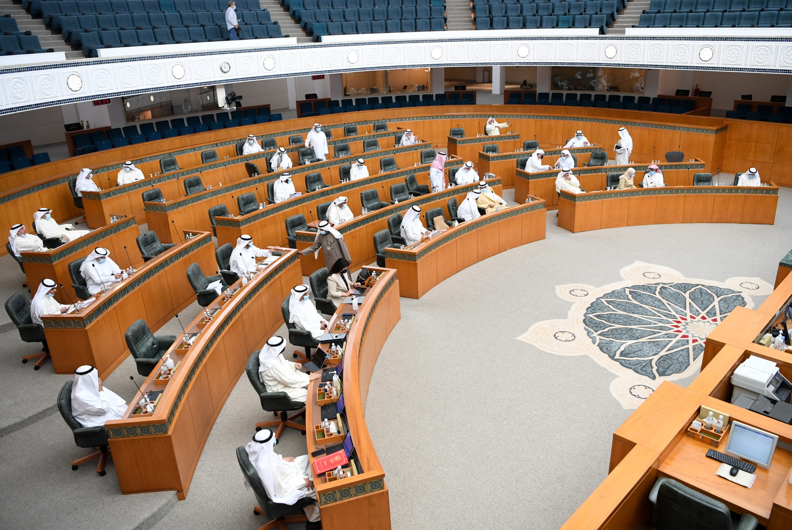 epa08705626 A general view during a parliament session in Kuwait City, Kuwait, 29 September 2020.  EPA-EFE/NOUFAL IBRAHIM