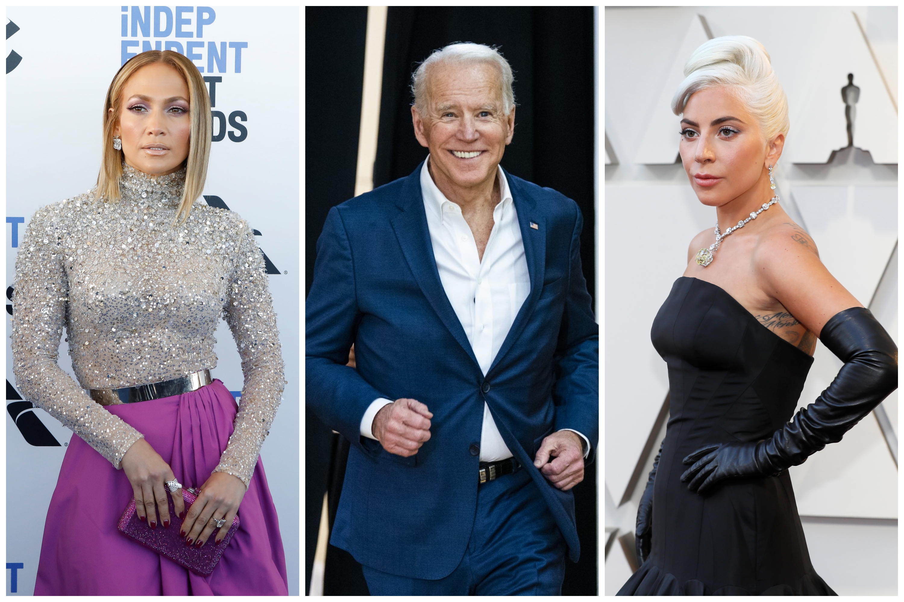Kombo - Dženifer Lopez, Lejdi Gaga i Džo Bajden (Bajden u sredini)