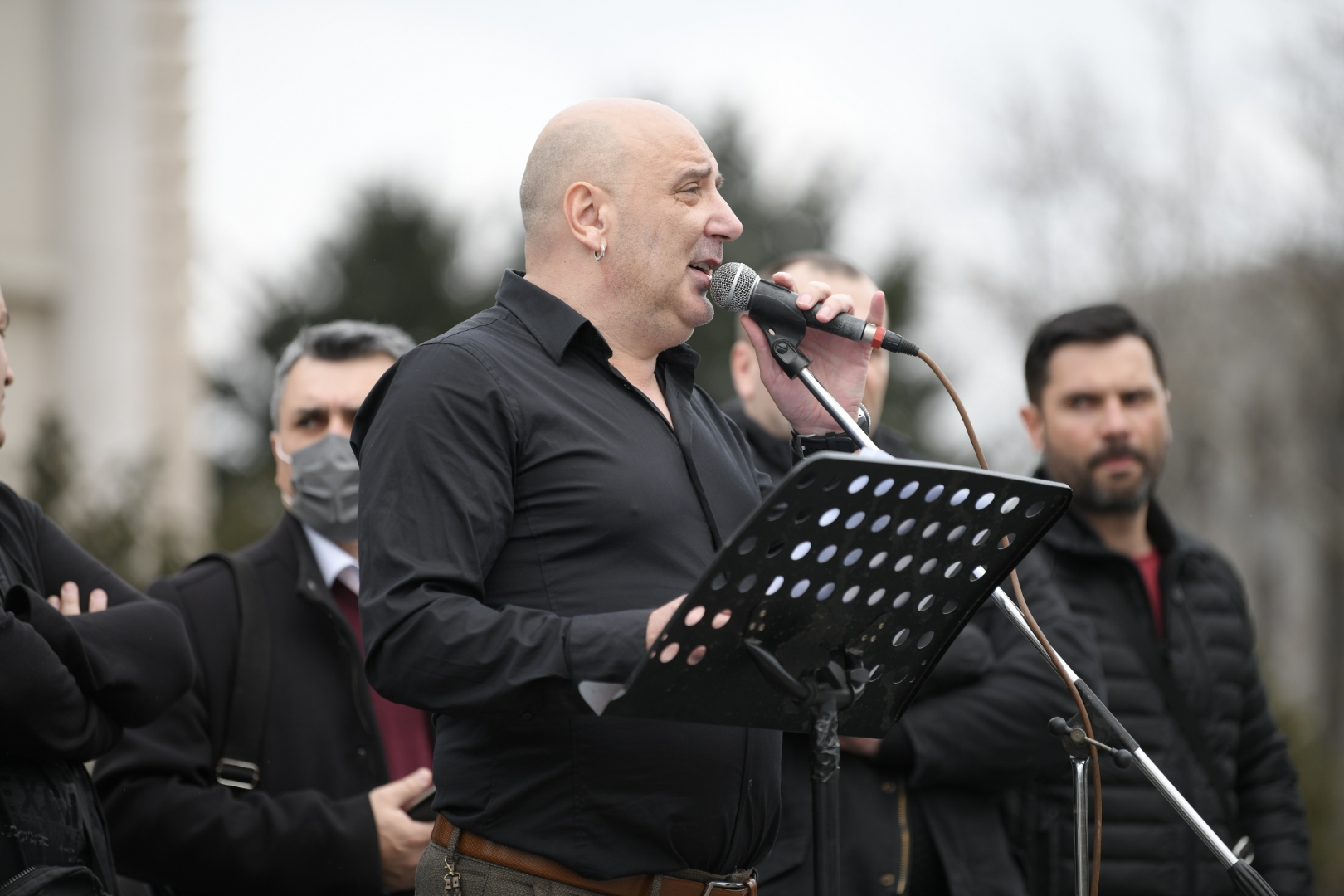 Beograd, 14.03.2021. Protest muzičara ispred Skupštine, muzičari Foto: Dragan Mujan/Nova.rs