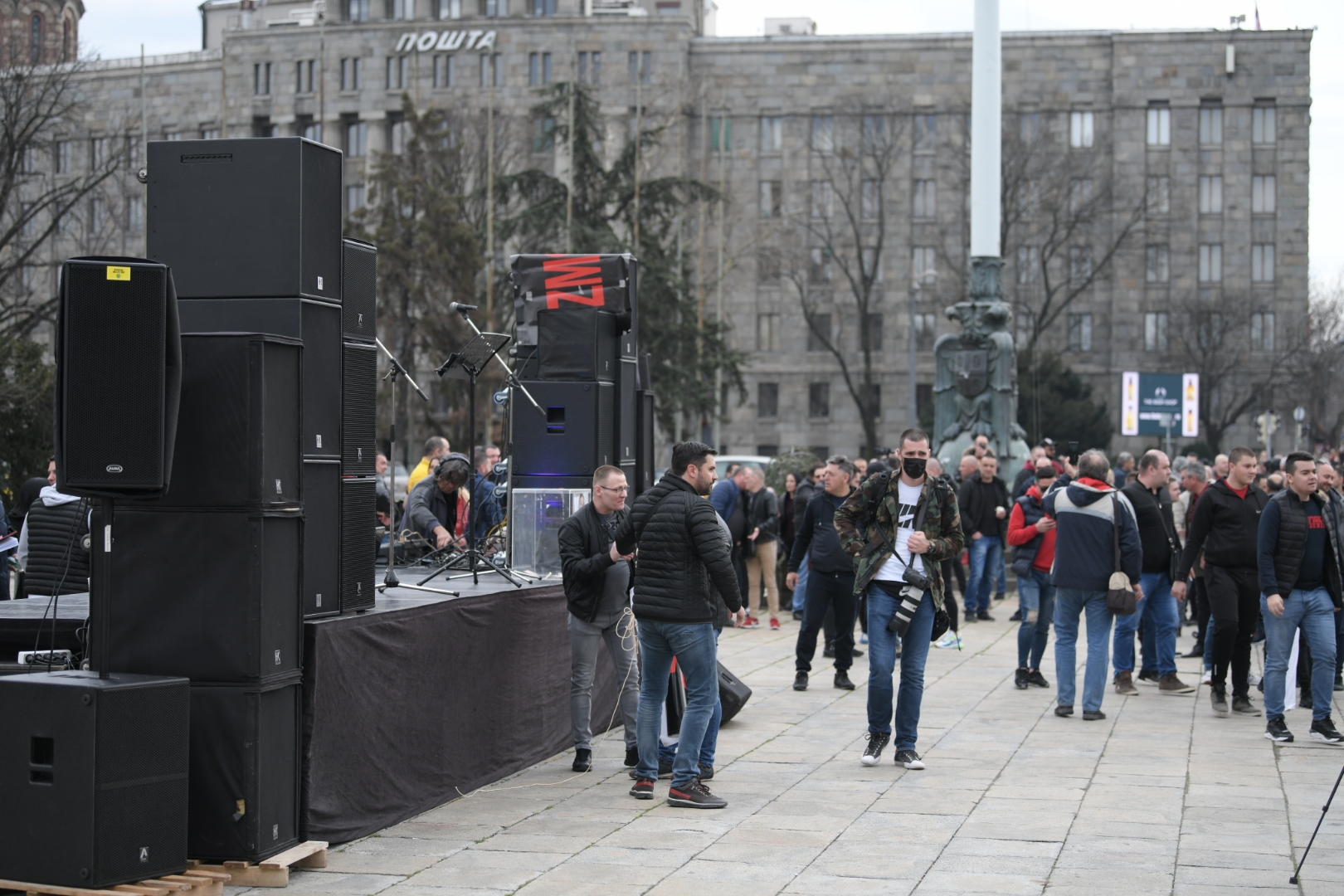 Beograd, 14.03.2021. Protest muzičara ispred Skupštine, muzičari Foto: Dragan Mujan/Nova.rs