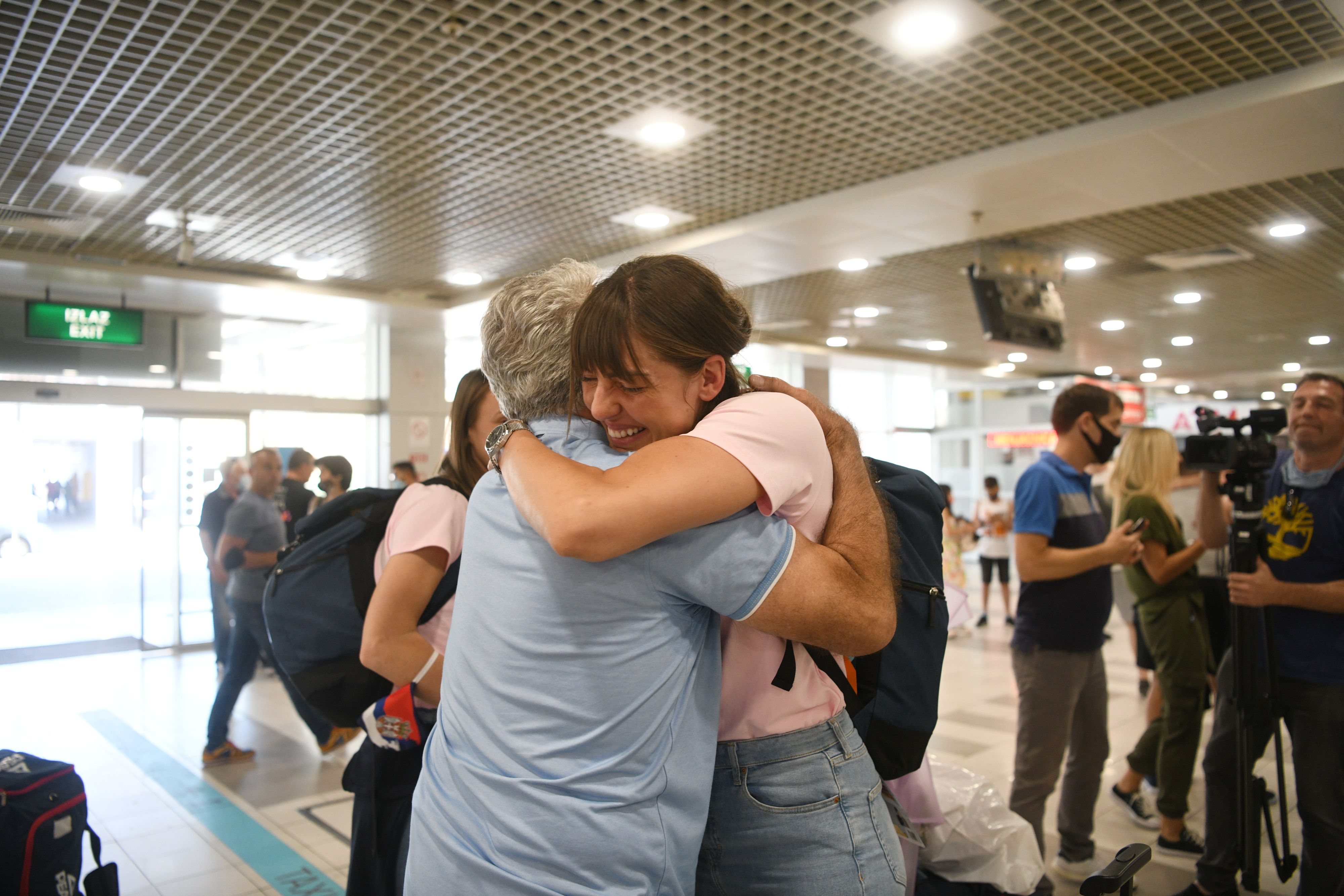 Beograd, 28.06.2021. Aerodrom Nikola Tesla, Doček košarkašica, košarkašice, Nove šampionke Evrope Foto: Filip Krainčanić/Nova.rs