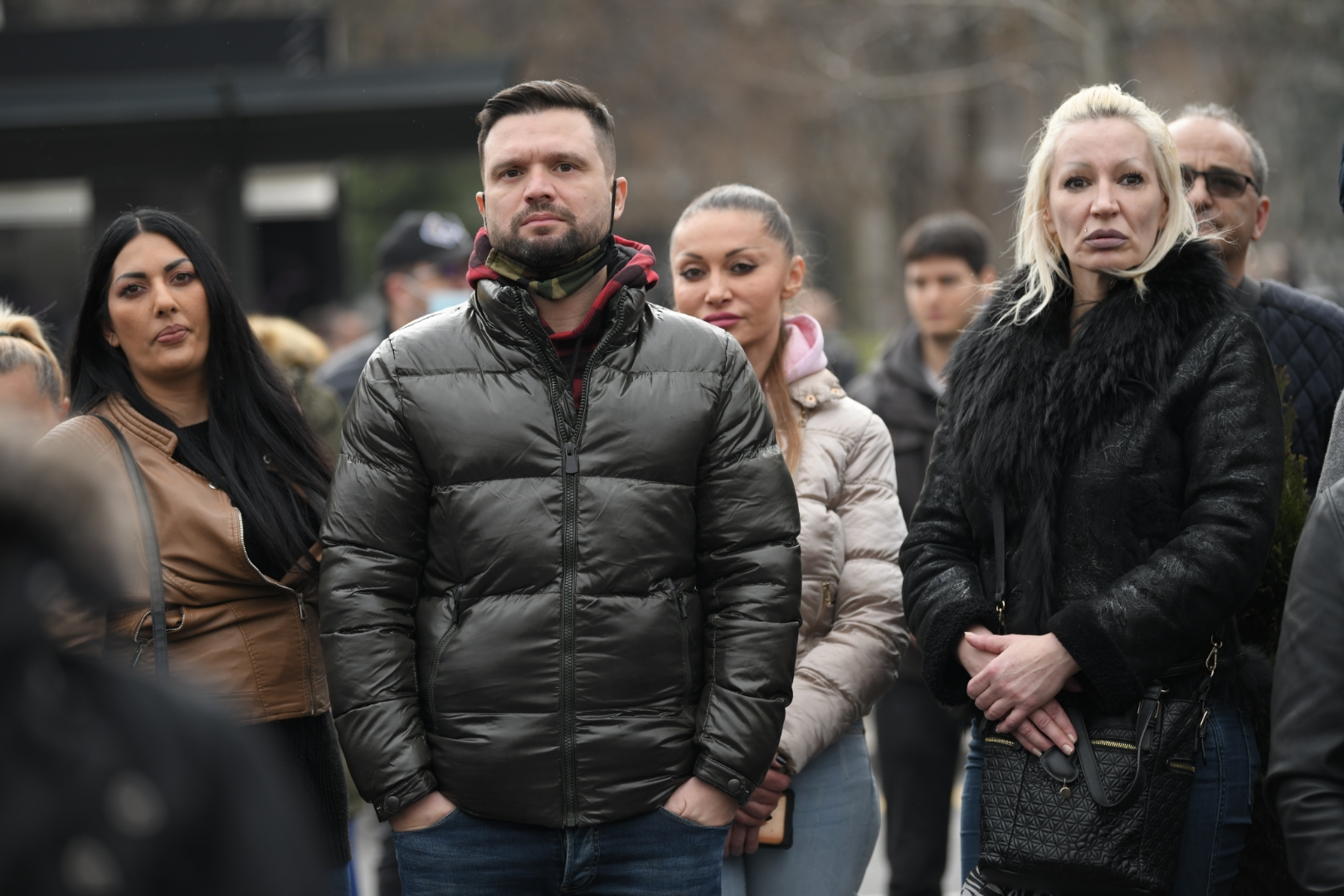 Beograd, 14.03.2021. Protest muzičara ispred Skupštine, muzičari, Dragi Domić, Branka Blek Rouz, Branka Black Rose, Jelena Jovanović Nemica, striptizete Foto: Dragan Mujan/Nova.rs