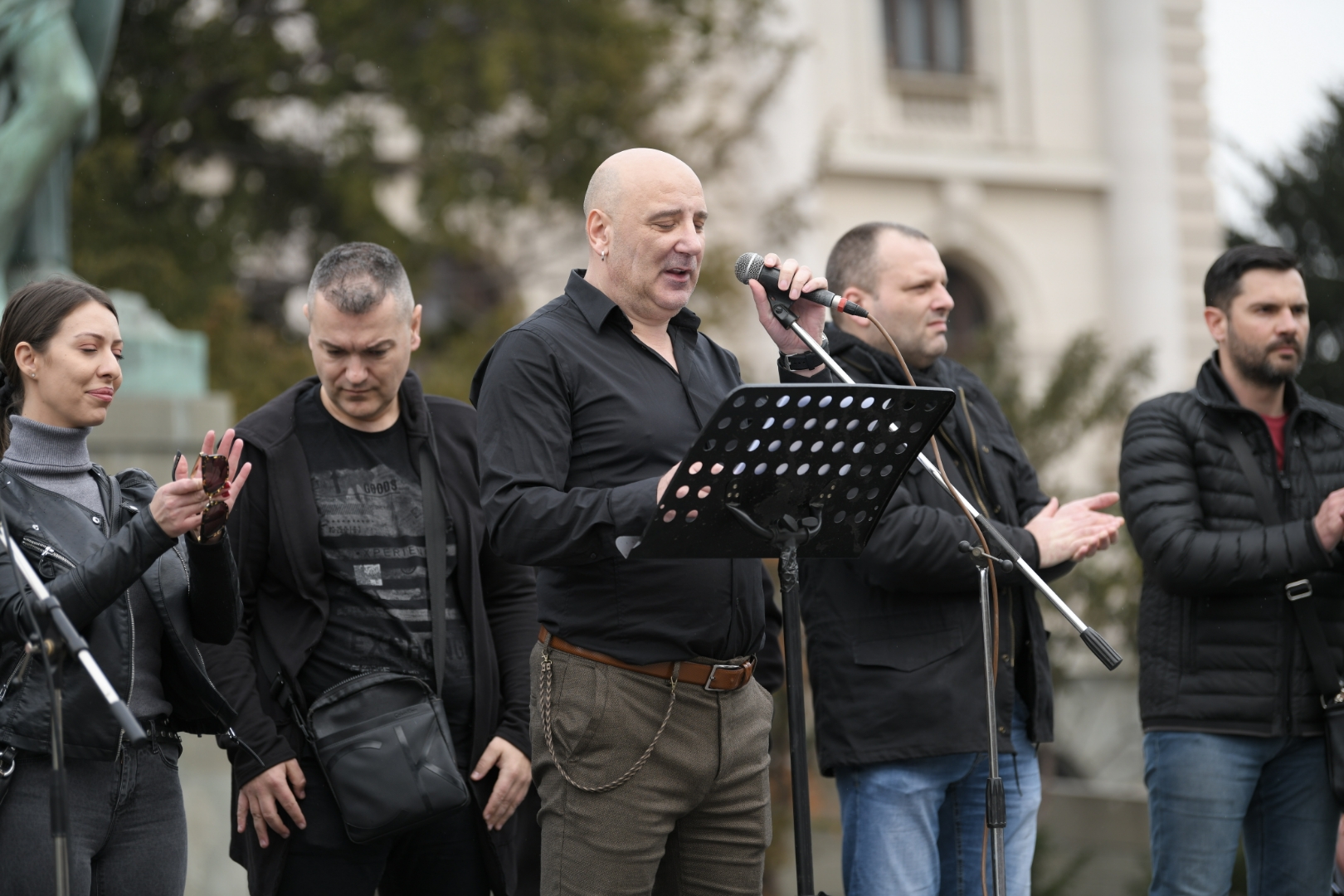 Beograd, 14.03.2021. Protest muzičara ispred Skupštine, muzičari Foto: Dragan Mujan/Nova.rs