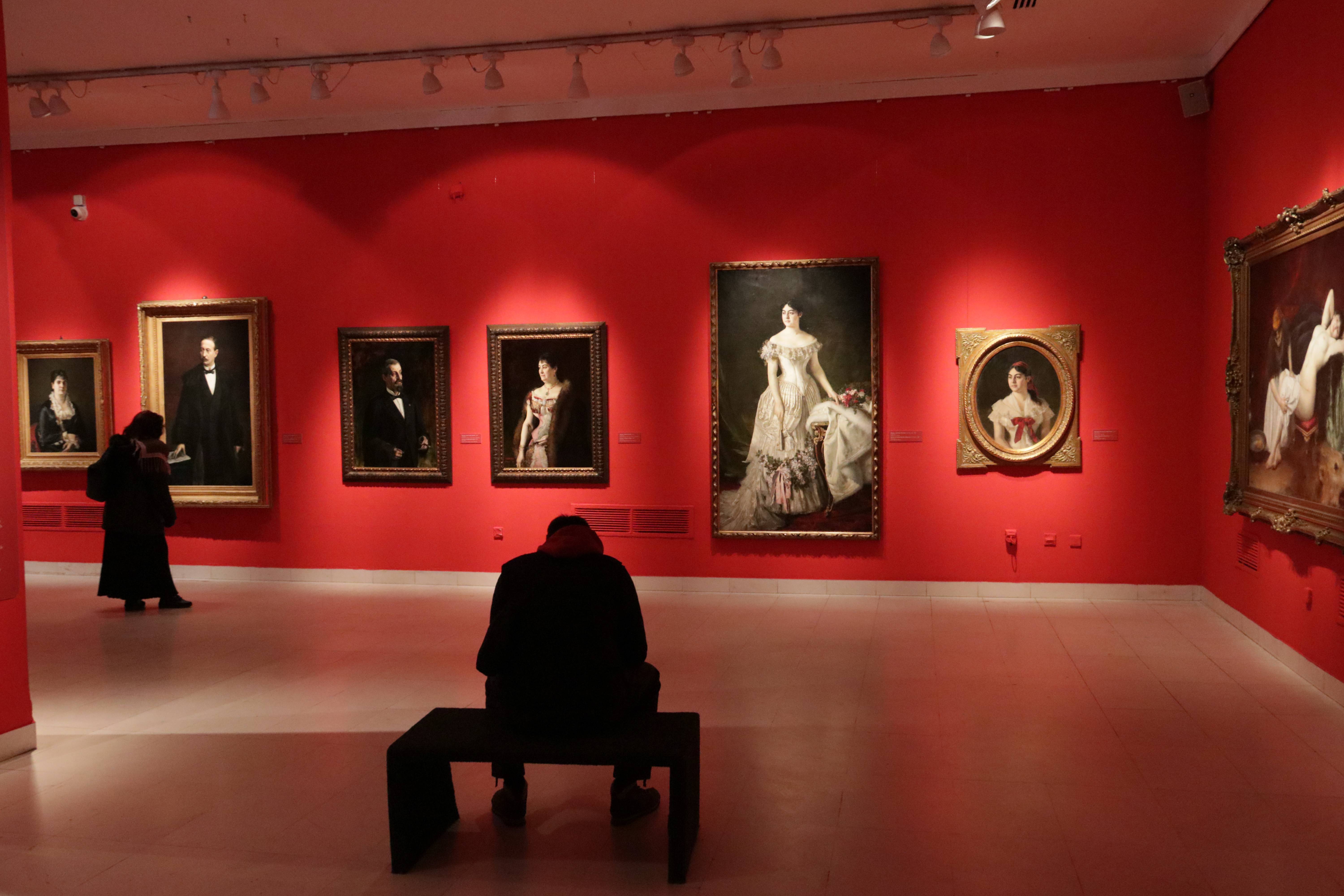 Beograd, 2.03.2021. - Izlozba slika Vlahe Bukovca "Vlaho Bukovac - slikarstvo neprolazne lepote" u Galeriji Srpske akademije nauka i umetnosti  (SANU). Autor izlozba koja ce biti otvorena do 28. marta je Igor Borozan. (BETAPHOTO/MILAN TIMOTIC/DS)