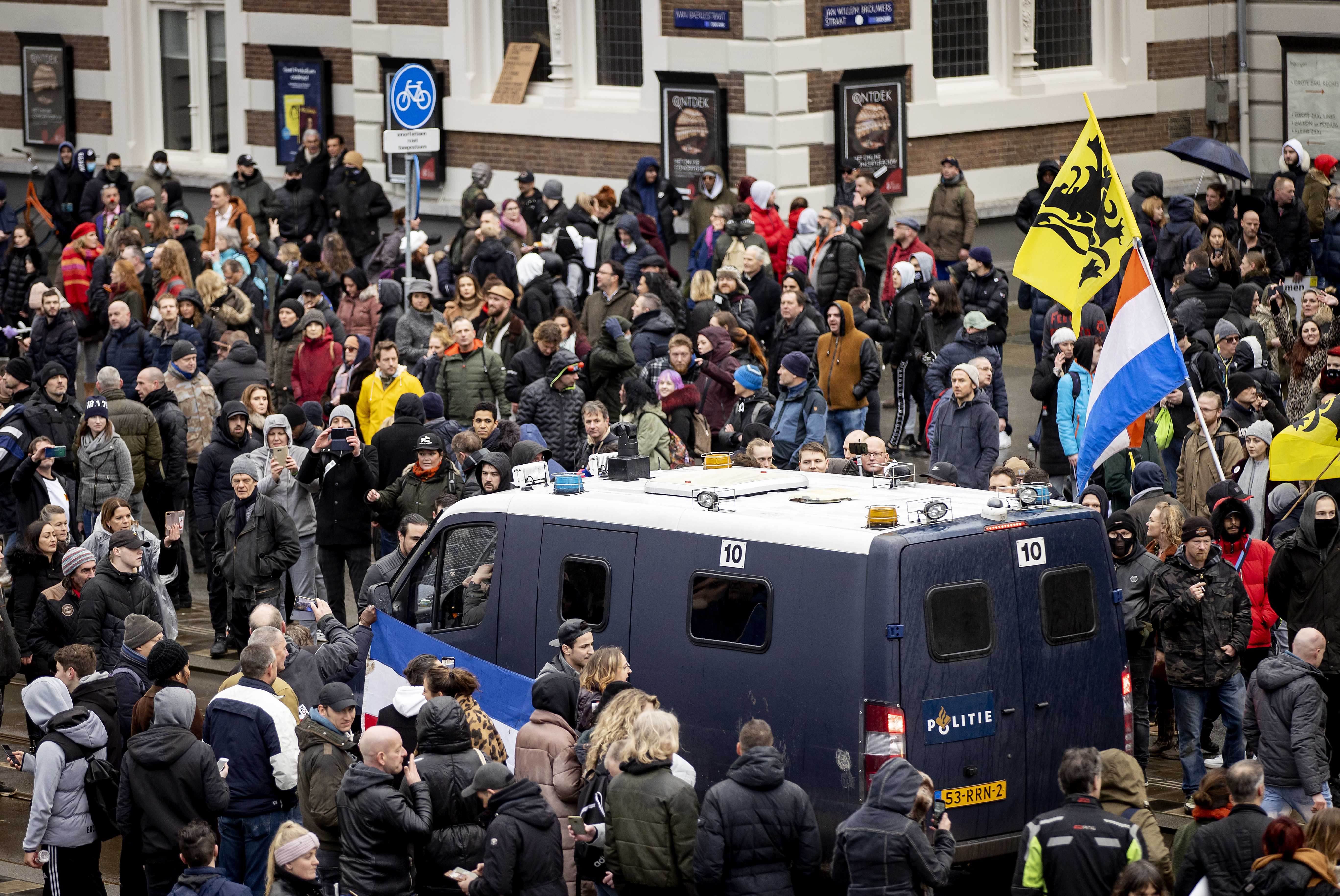 Protesters gather nevertheless at canceled demonstration in Amsterdam
