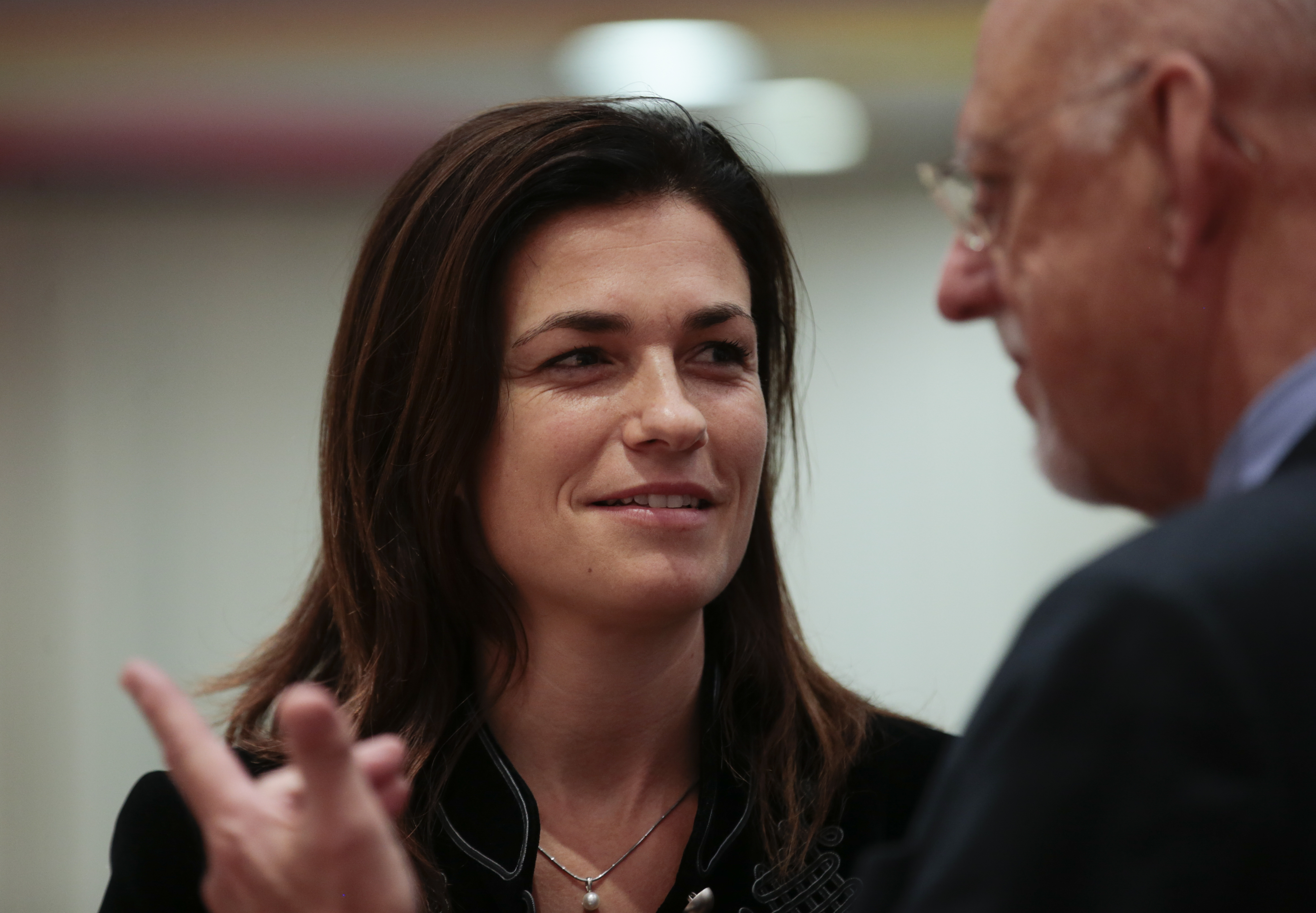 epa08059136 Judit Varga (L), Hungarian Minister of State for European Union Relations during an European General Affairs Council in Brussels, Belgium, 10 December 2019. The Council will focus on rule of law in Hungary.  EPA-EFE/OLIVIER HOSLET