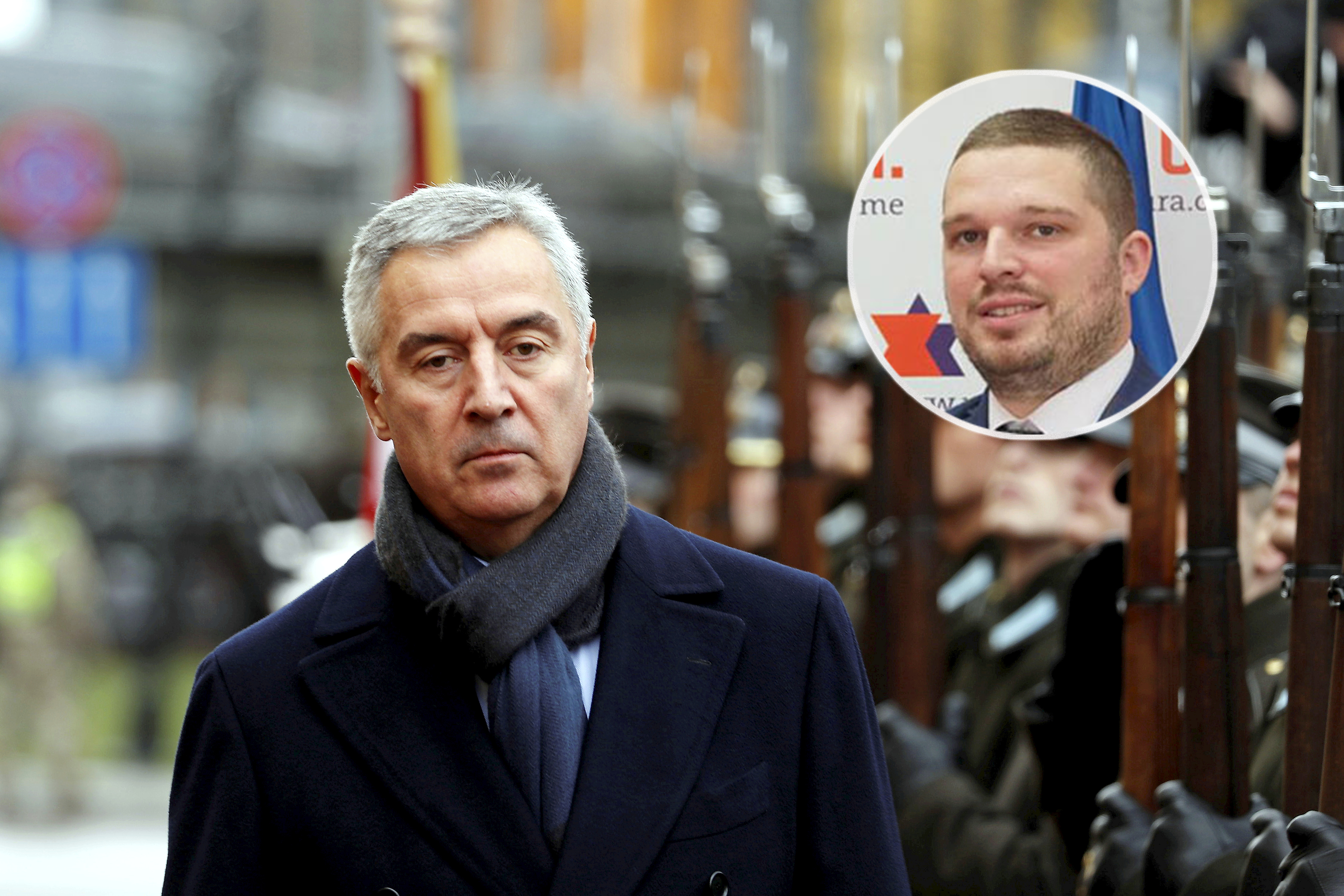 epa08285357 Montenegro President Milo Djukanovic inspects a guard of honor during a welcoming ceremony in Riga, Latvia, 11 March 2020. Djukanovic is on a one-day official visit to Latvia.  EPA-EFE/TOMS KALNINS