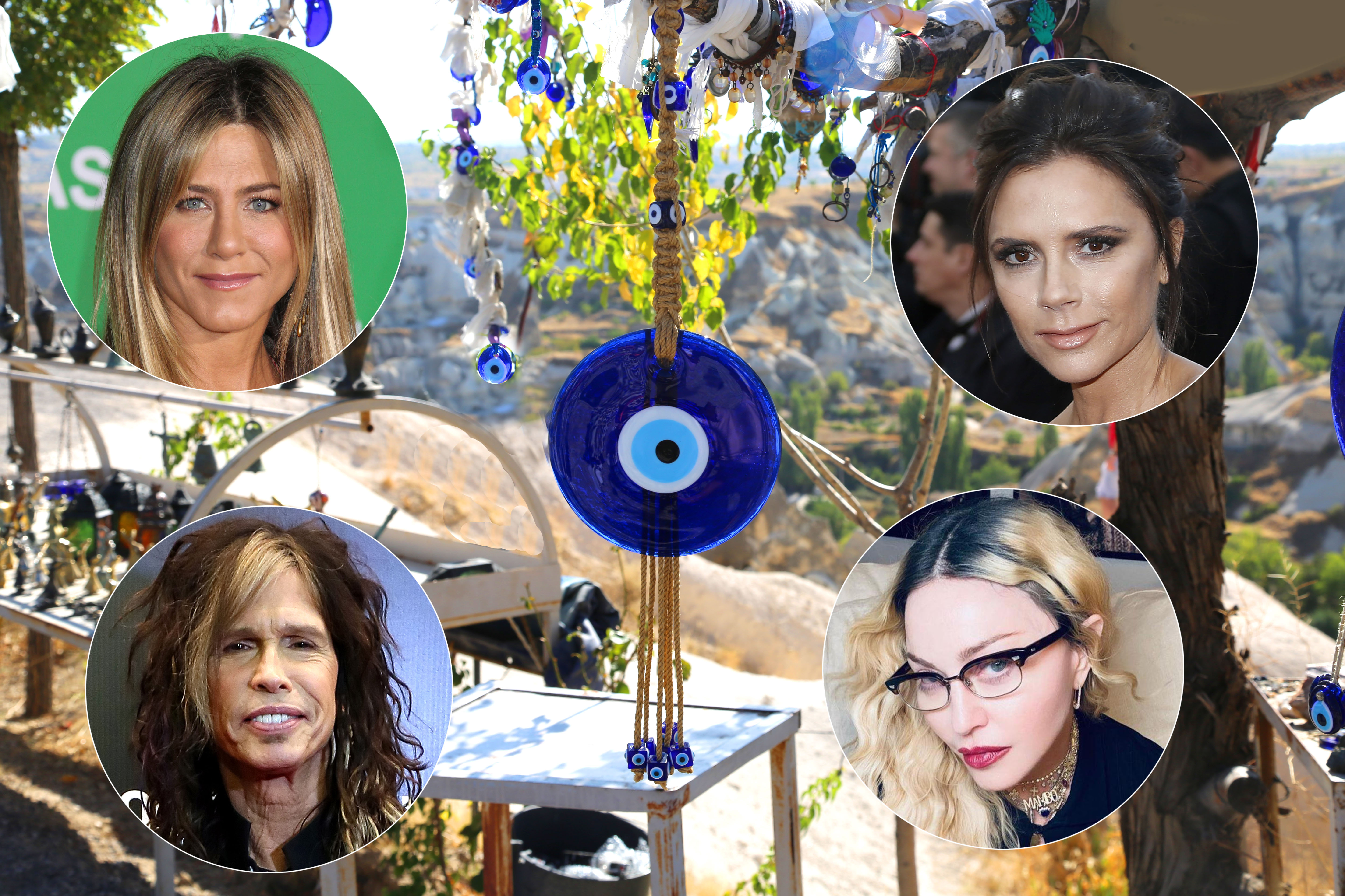 Dženifer Aniston, Viktorija Bekam, Stiven Tajler, Madona, sujeverje, kombo Foto: Shutterstock/EPA/GUILLAUME HORCAJUELO/JIMMY MORRISON/SERGEI ILNITSKY/face to face / Face to Face / Profimedia