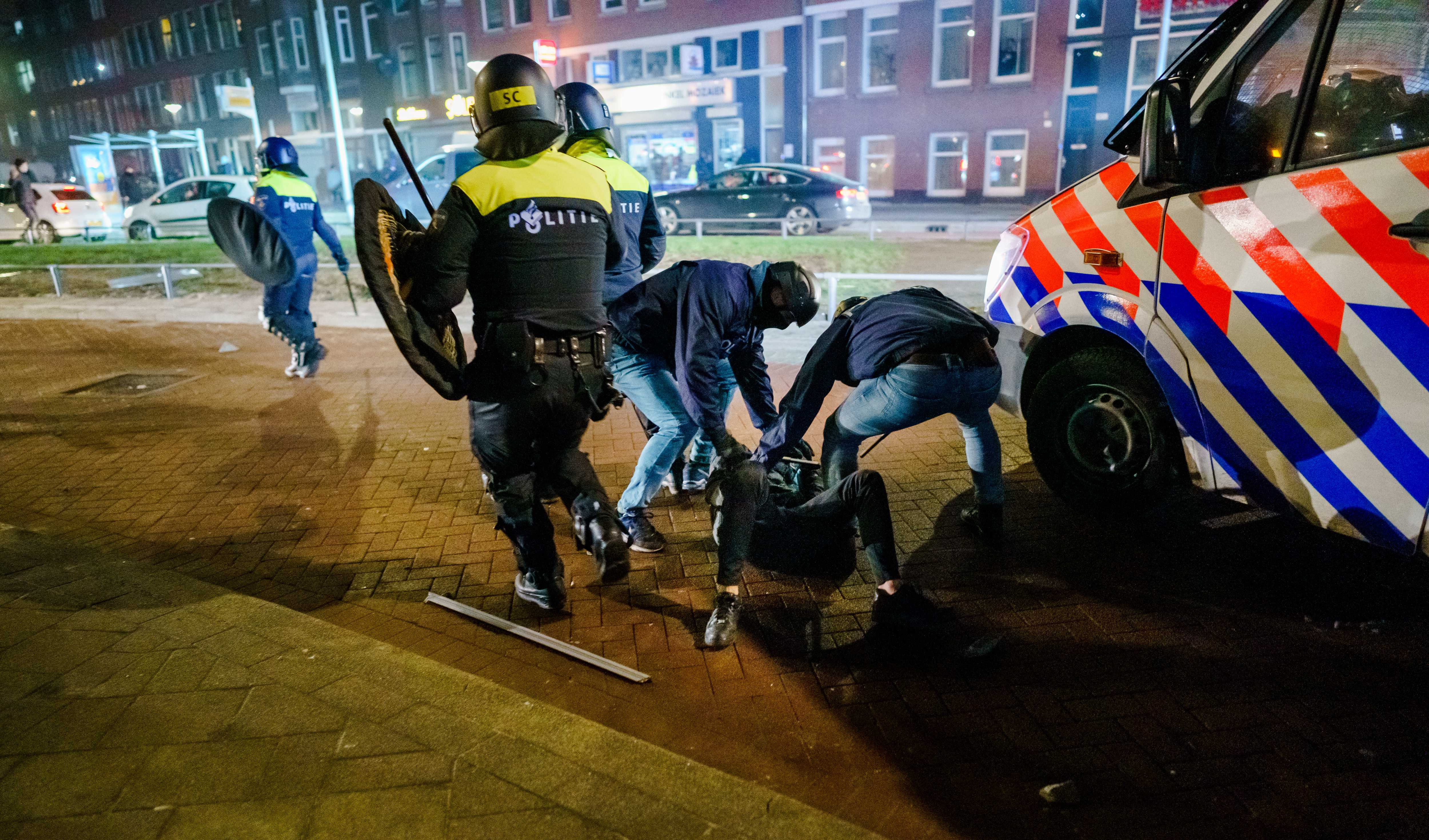 Riots in Rotterdam holandija