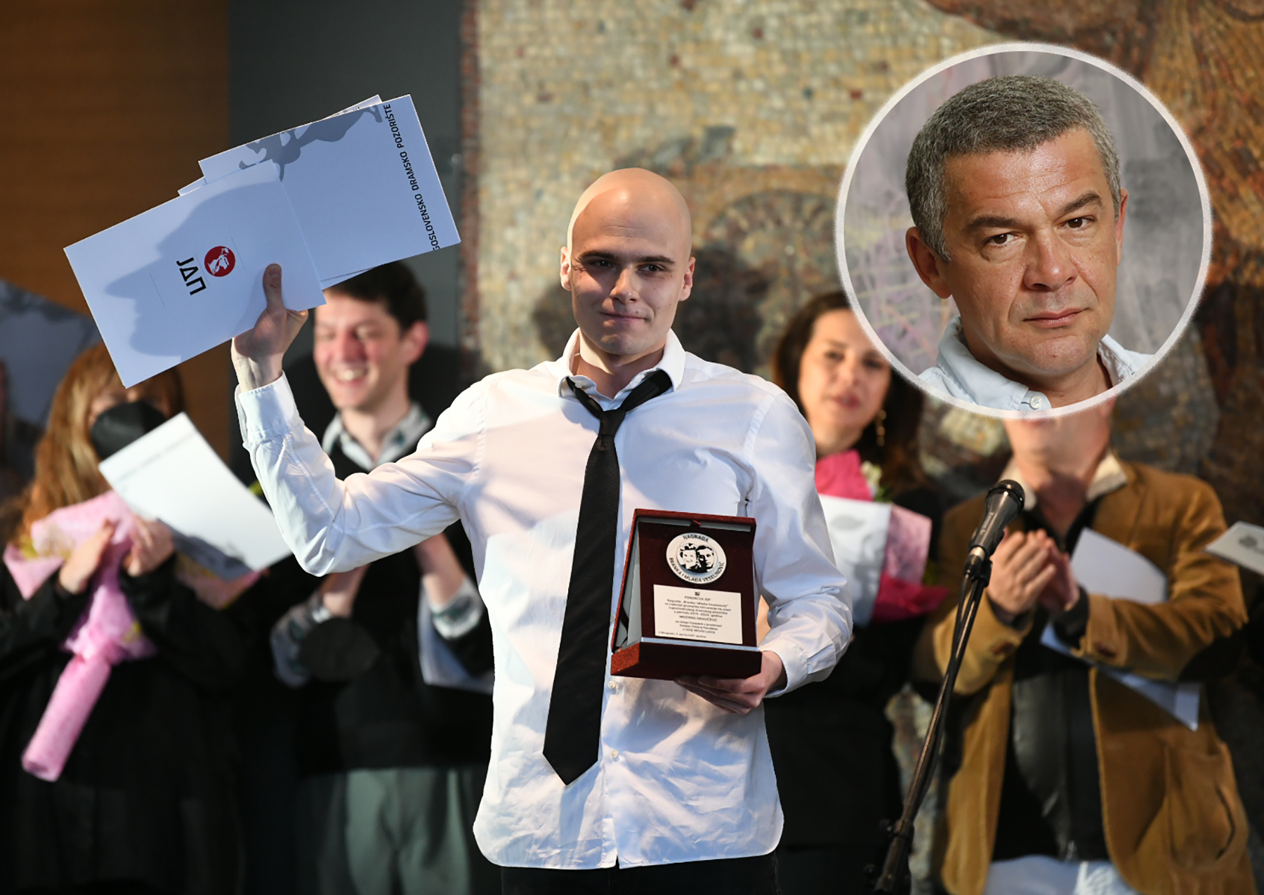 Beograd, 03.04.2021. Jugoslovensko dramsko pozorište, Dan JDP i dodela nagrada, prvi put se dodeljuje nagrada Nebojsa Glogovac, Glumac Miodrag Dragičević prvi je laureat novoustanovljene Nagrade "Nebojša Glogovac" Foto: Vesna Lalić/Nova.rs