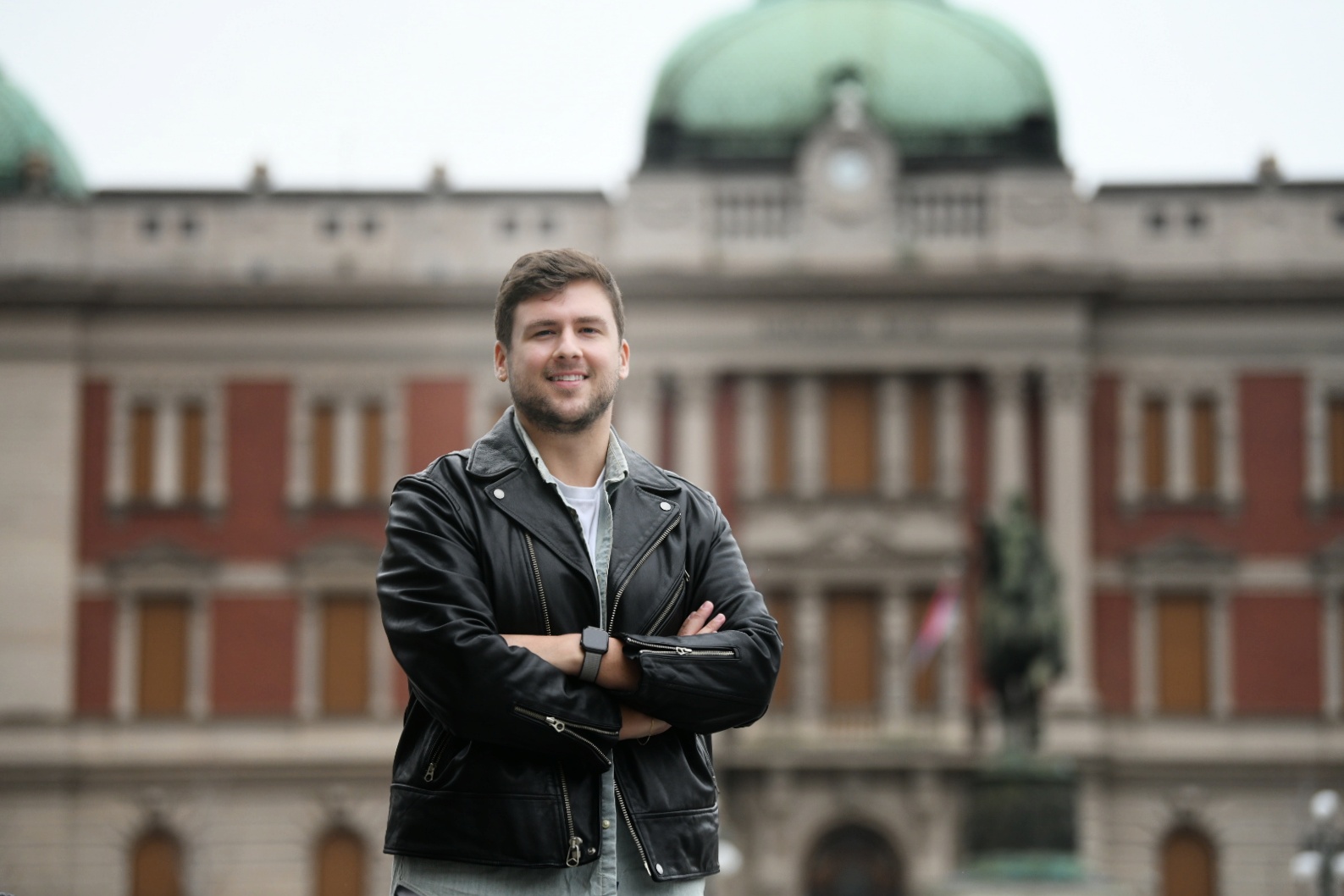 Beograd, 03.04.2021. Nacionalna fondacija za igru, Kolarceva, BDF, Beogradski festival igre, KZŠ, Konferencija za novinare, Jedan od direktora njujorškog Džojs teatra Foto: Vesna Lalić/Nova.rs