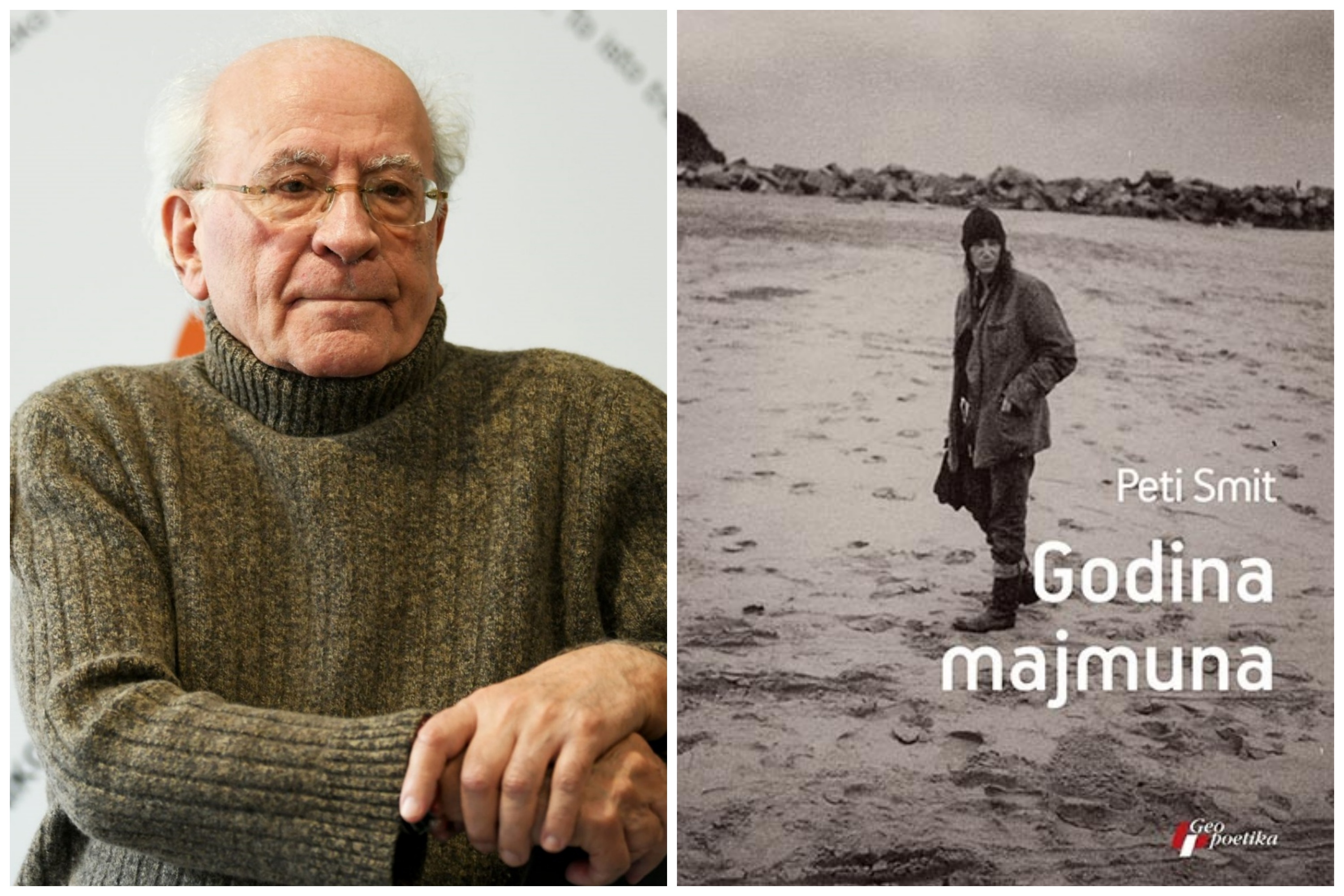 MIlan Vlajčić i knjiga Godina Majmuna Peti Smit. Foto: Arhiva, Promo