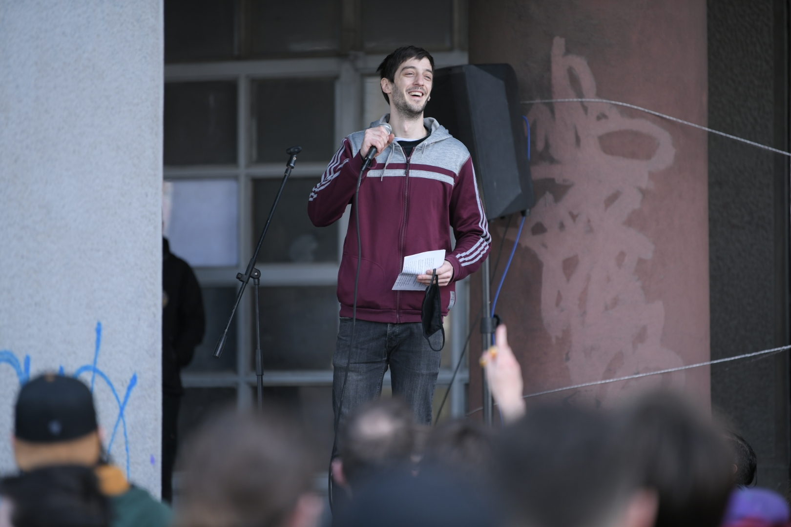 Beograd 27. mart 2021. Protest umetnika ispred zgrade BIGZ-a i iseljenja iz iste Foto:Dragan Mujan/Nova.rs