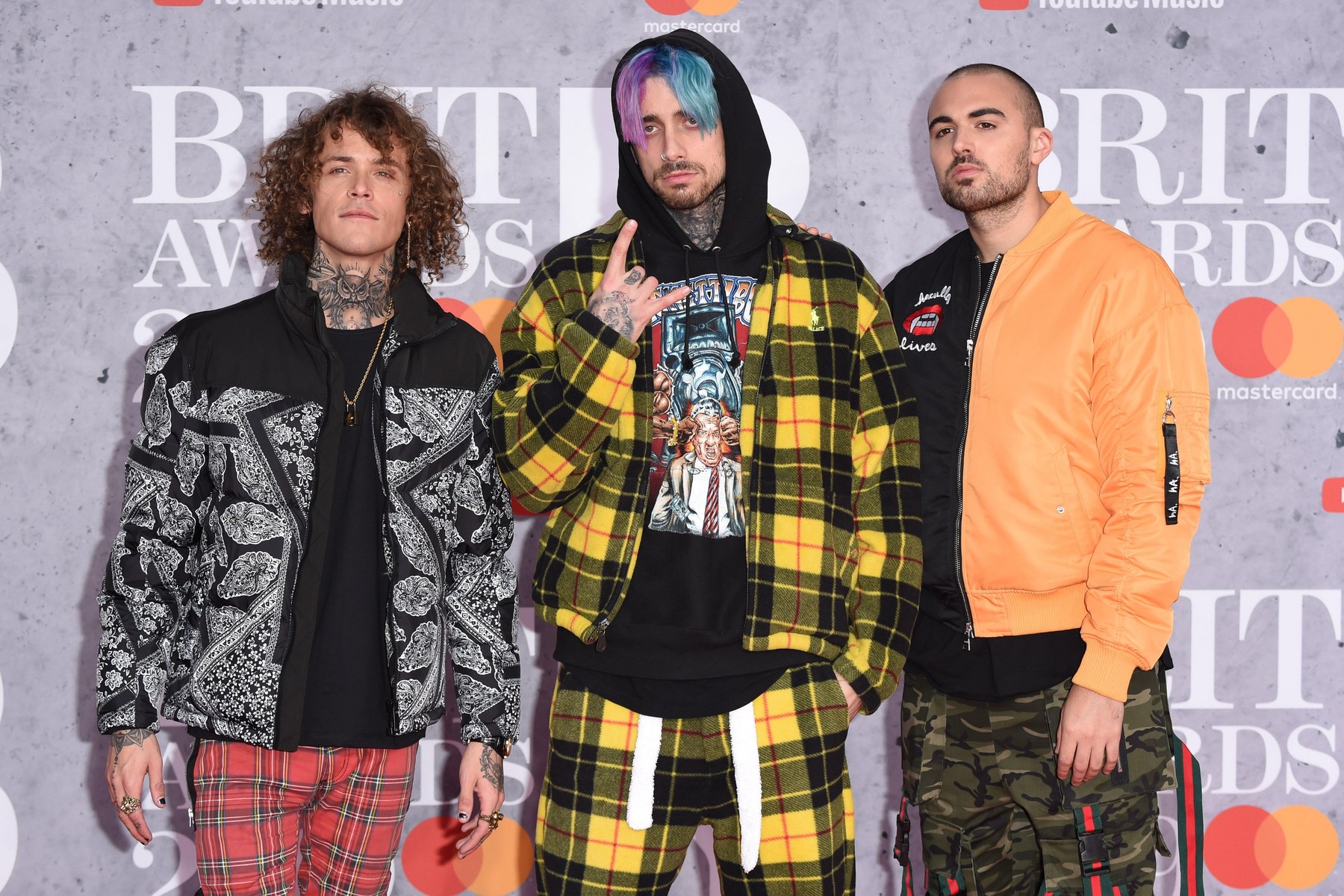 LONDON, UK. February 20, 2019: Cheat Codes - Trevor Dahl, Kevin Ford, &amp; Matthew Russell - arriving for the BRIT Awards 2019 at the O2 Arena, London.Picture: Steve Vas/Featureflash*** EDITORIAL USE ONLY ***