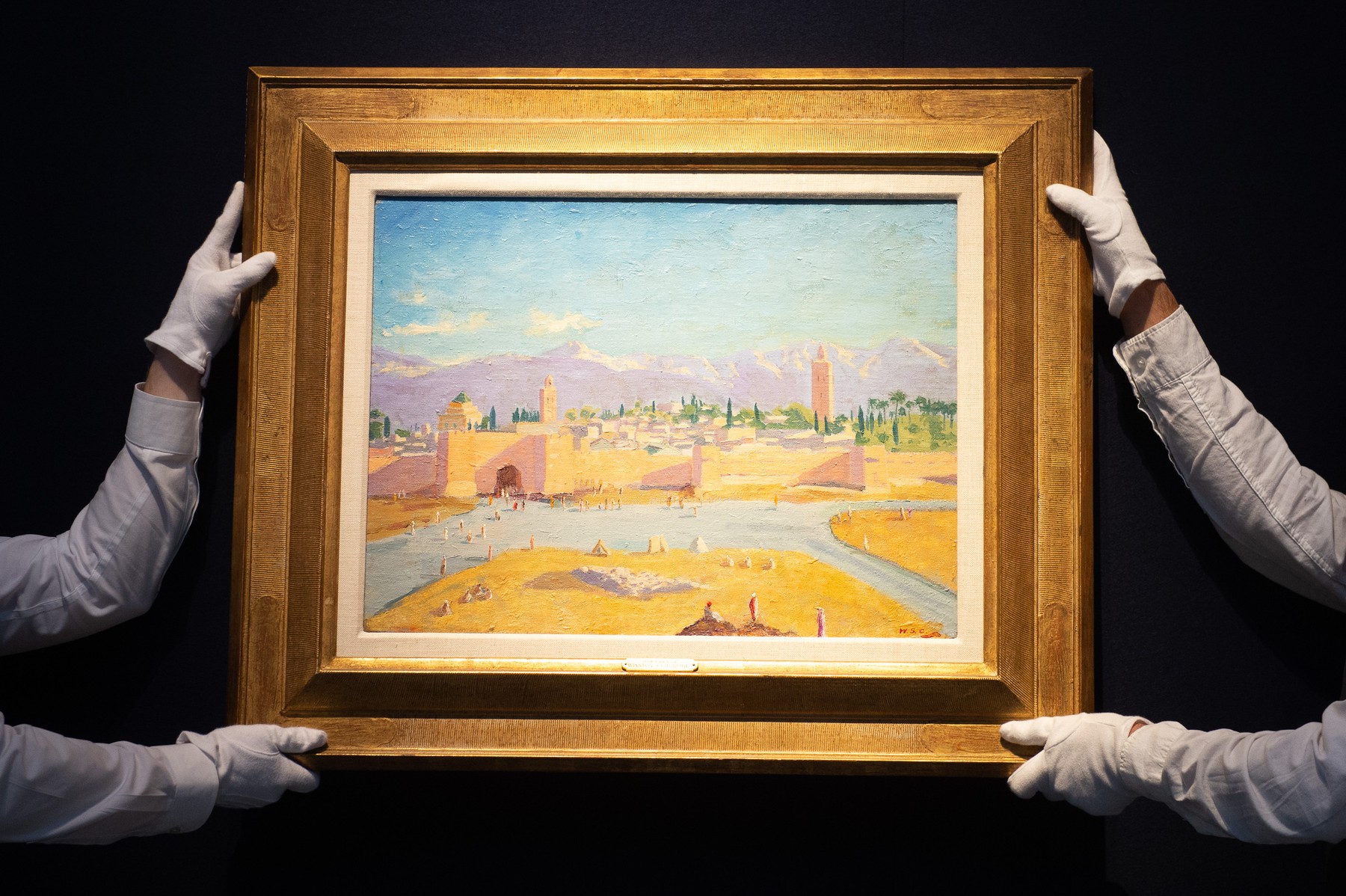 Čerčilova slika "Kula džamije u Kutubiji", slikana u Maroku 1943. , Christie's Modern British Art Evening Sale - Christie's King Street, London