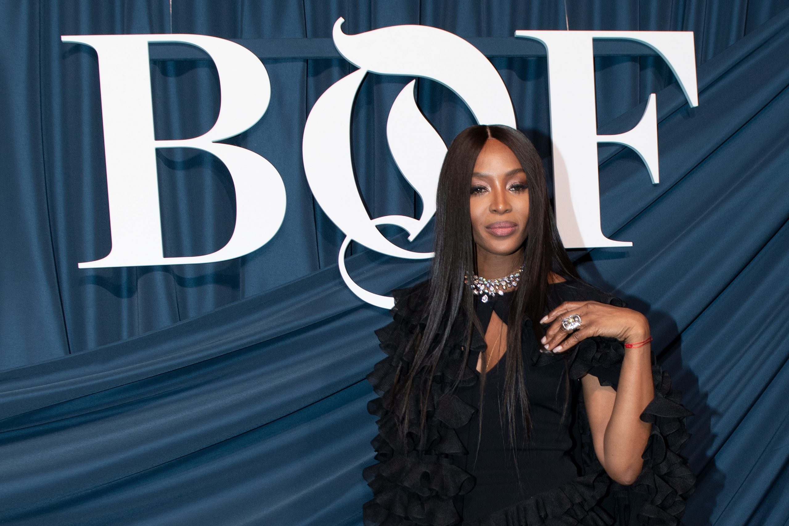 epa07883894 British model, singer, producer and actress, Naomi Campbell arrives for the Business of Fashion, BoF 500 gala held at the Hotel de Ville in Paris, France, 30 September 2019.  EPA-EFE/CAROLINE BLUMBERG
