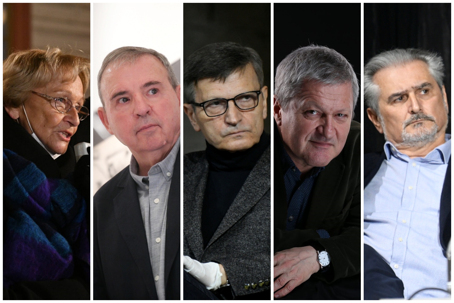 reditelji Goran Marković i Nebojša Bradić, pisac Dragan Velikić, istoričarka umetnosti Irina Subotić i izdavač Zoran Hamović