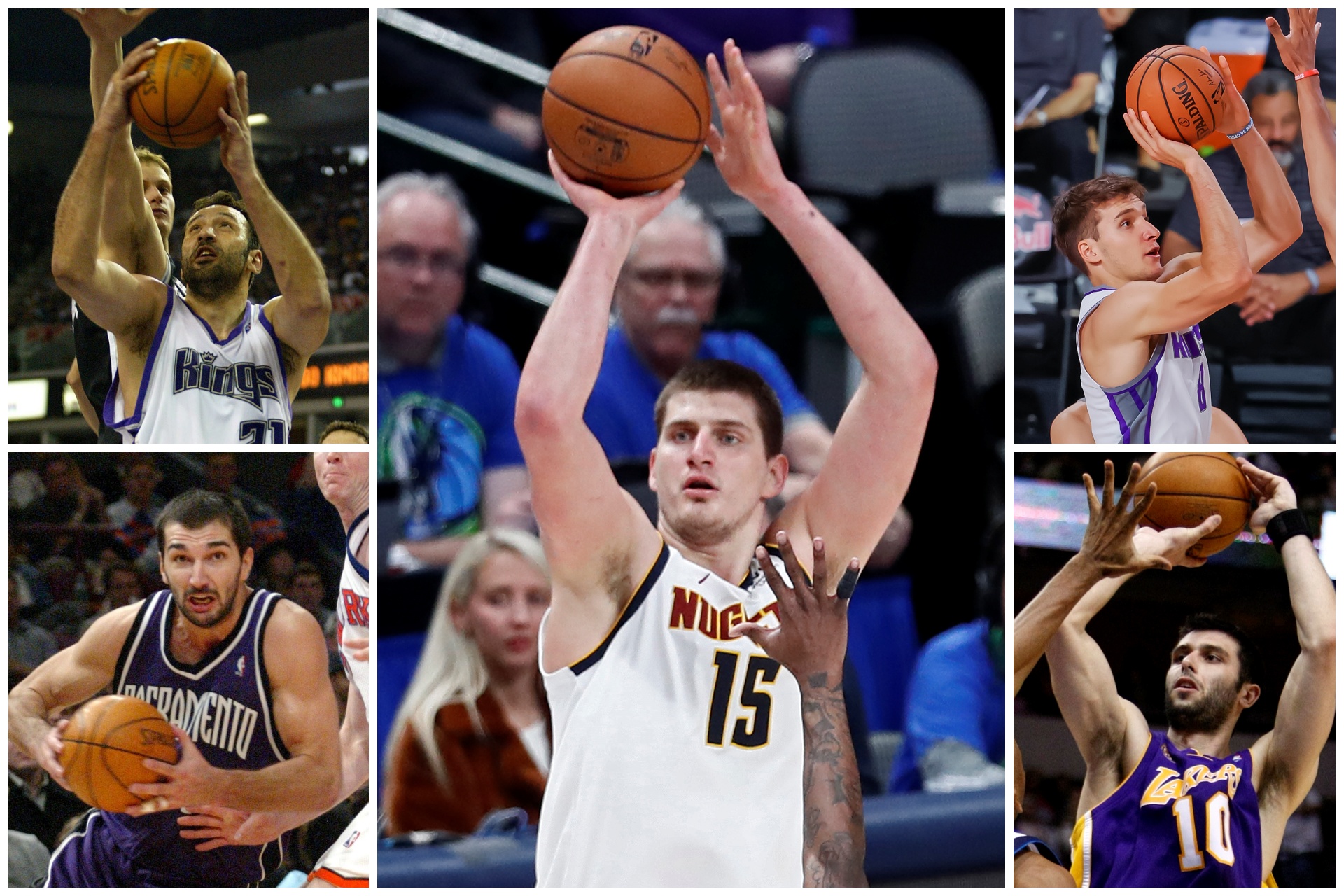 Nikola Jokić sa Peđa Stojaković, Bogdan Bogdanović, Vladimir Radmanović i Vlade Divac